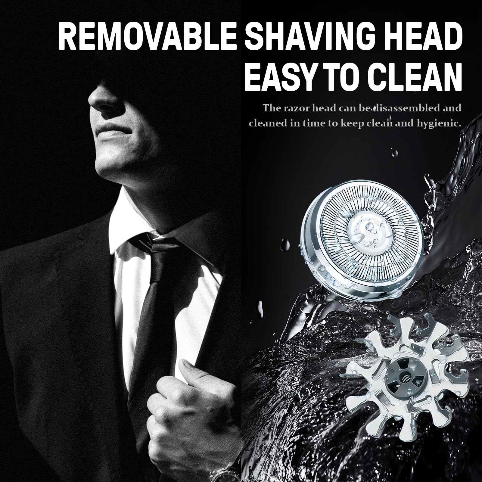 Mini Electric Shaver, 2024 New Fast Charging Digital Display Mini Shaver Mini Portable With Mirror, Usb Rechargeable Powerful St