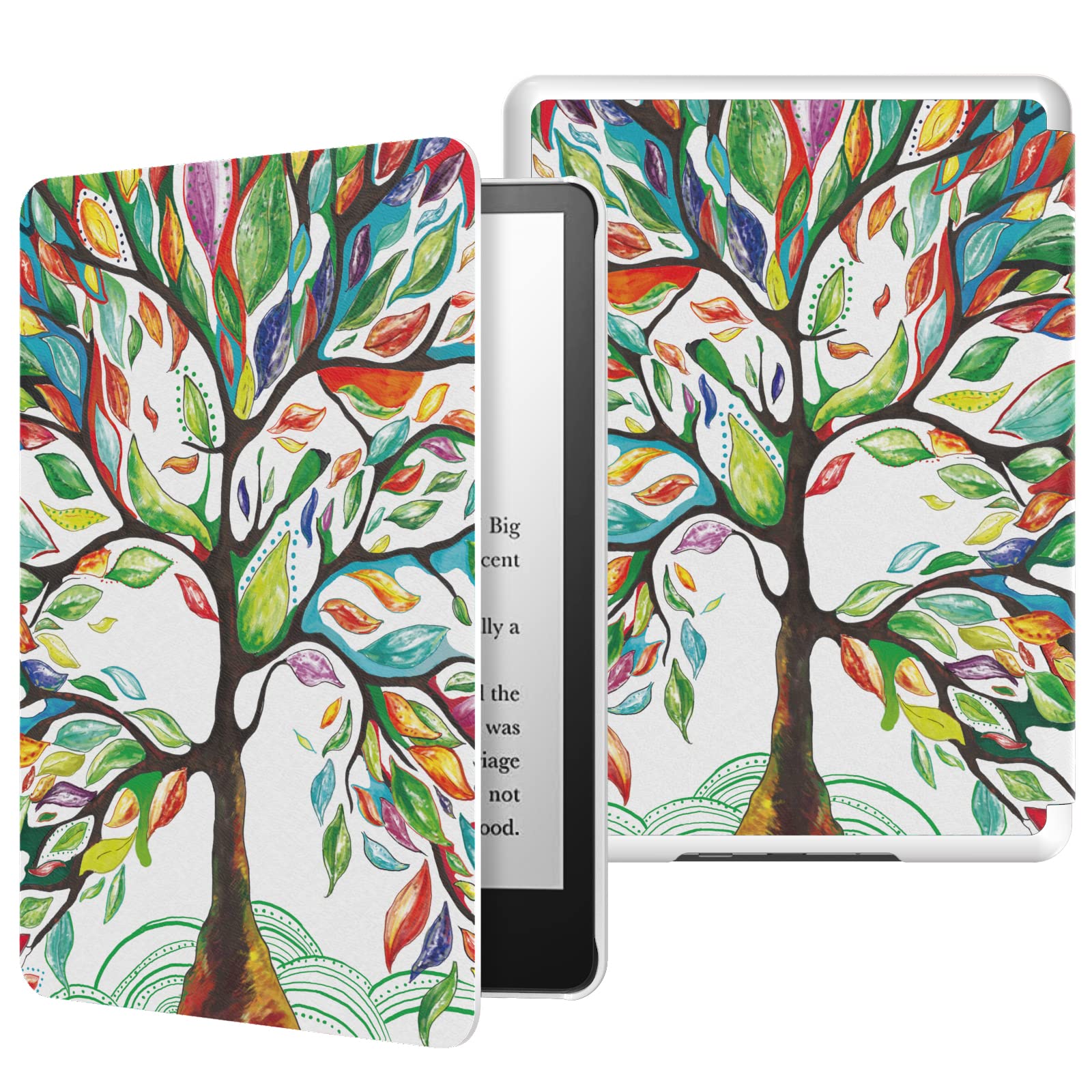MoKo Case for 6.8' Kindle Paperwhite (11th Generation 2021) and Kindle Paperwhite Signature Edition, Light Shell Cover with Auto Wake/Sleep for Kindle Paperwhite 2021 E Reader, Lucky Tree