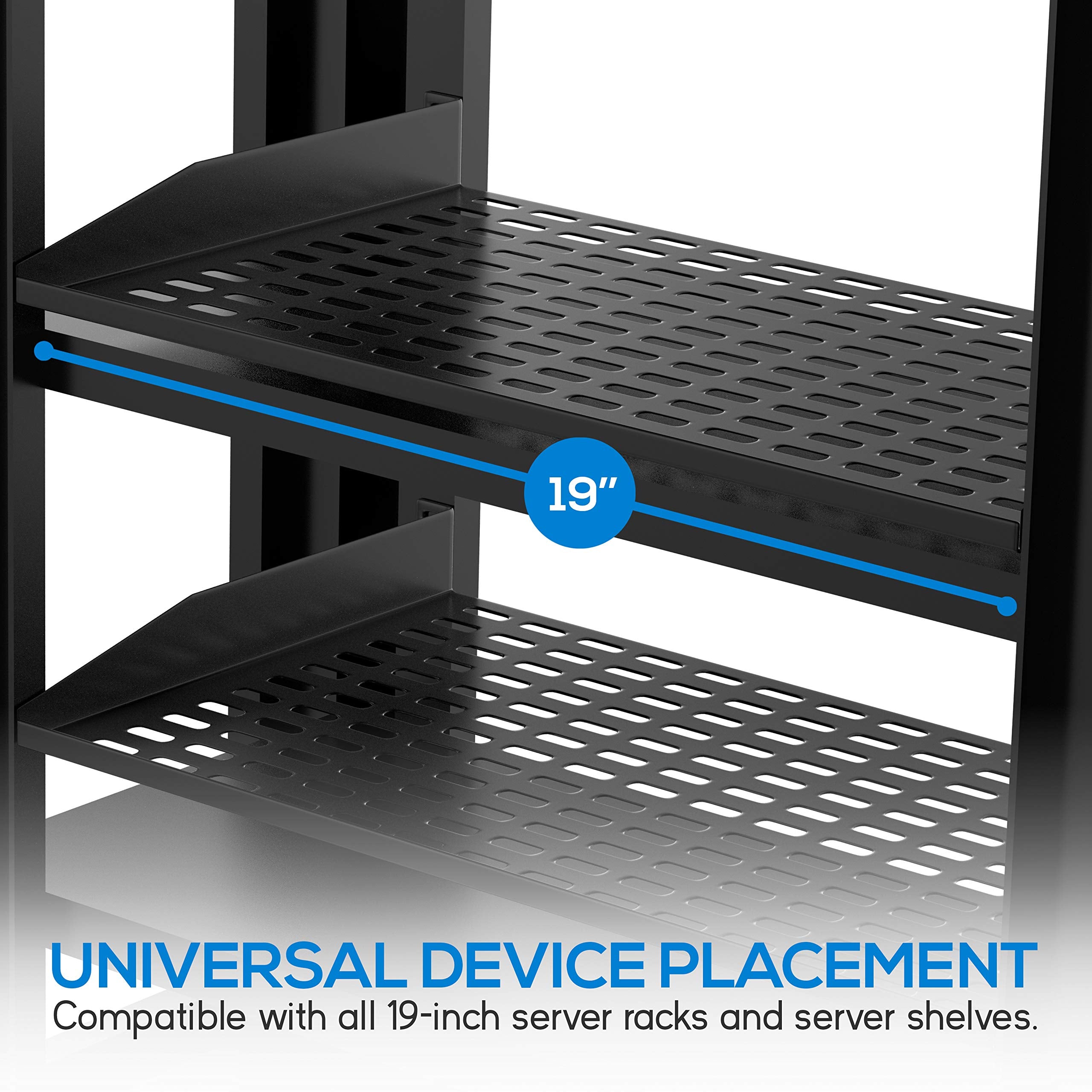Pyle Server Rack Pyle 2-Pc 1U Server Rack Shelf, Vented Shelves for Good Air Circulation ...