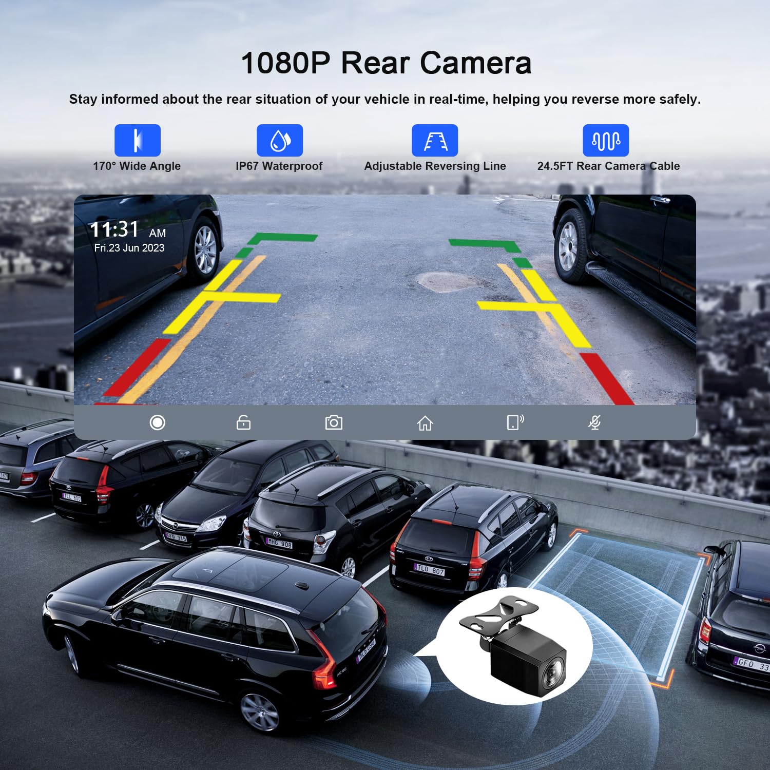 9.26'' Carplay Android Auto Screen For Car With Backup Camera, Portable Touchscreen Wireless Stereo, Gps Navigation, Googel/Siri