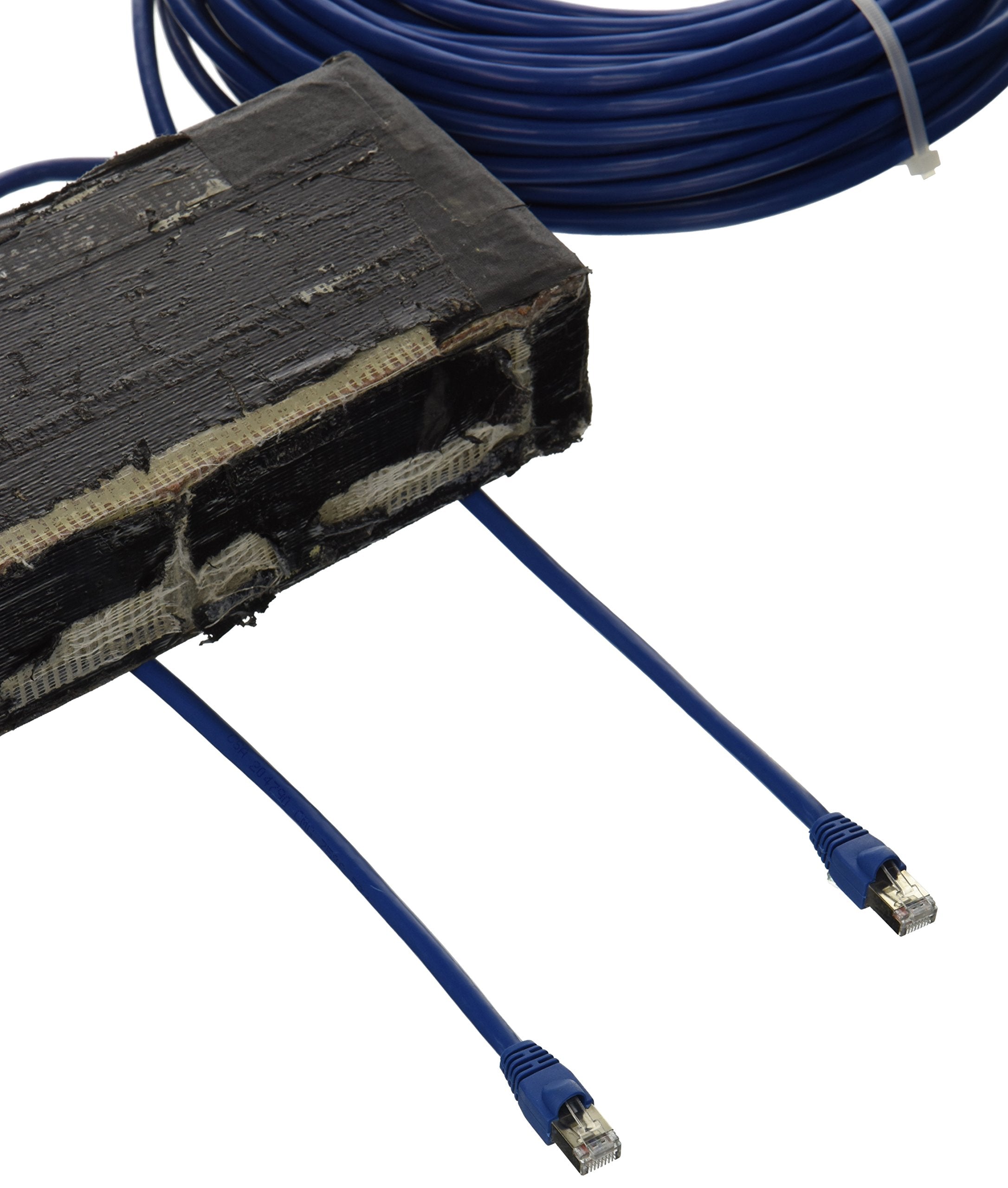 Monoprice 100Ft 24Awg Cat6A 500Mhz Stp Ethernet Bare Copper Network Cable   Blue