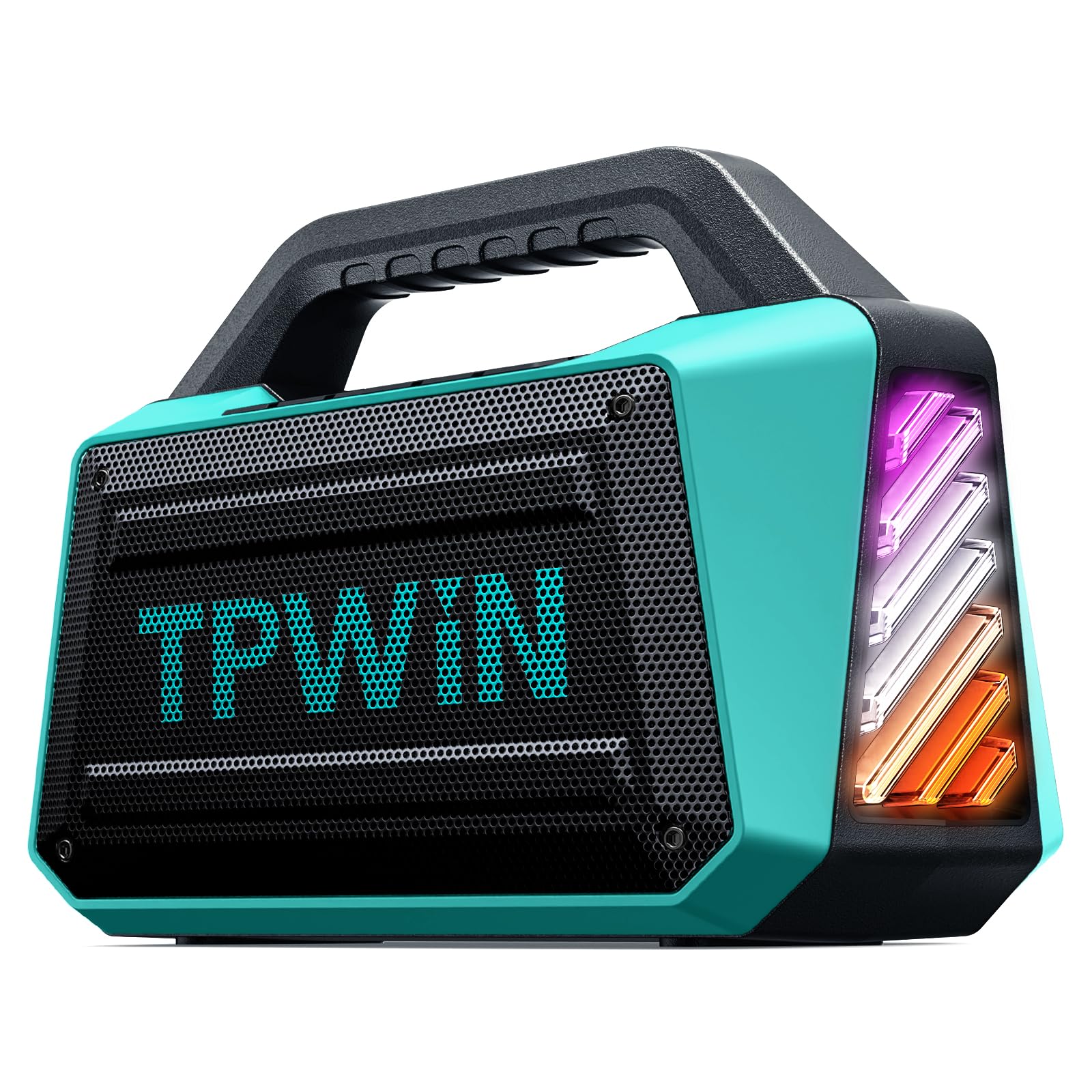 TPWIN Powerful 80W Outdoor Bluetooth Speaker: IPX6 Waterproof, Rugged, 20H Playtime, Deep Bass, Lightshow, TWS, BT 5.3 Wireless,