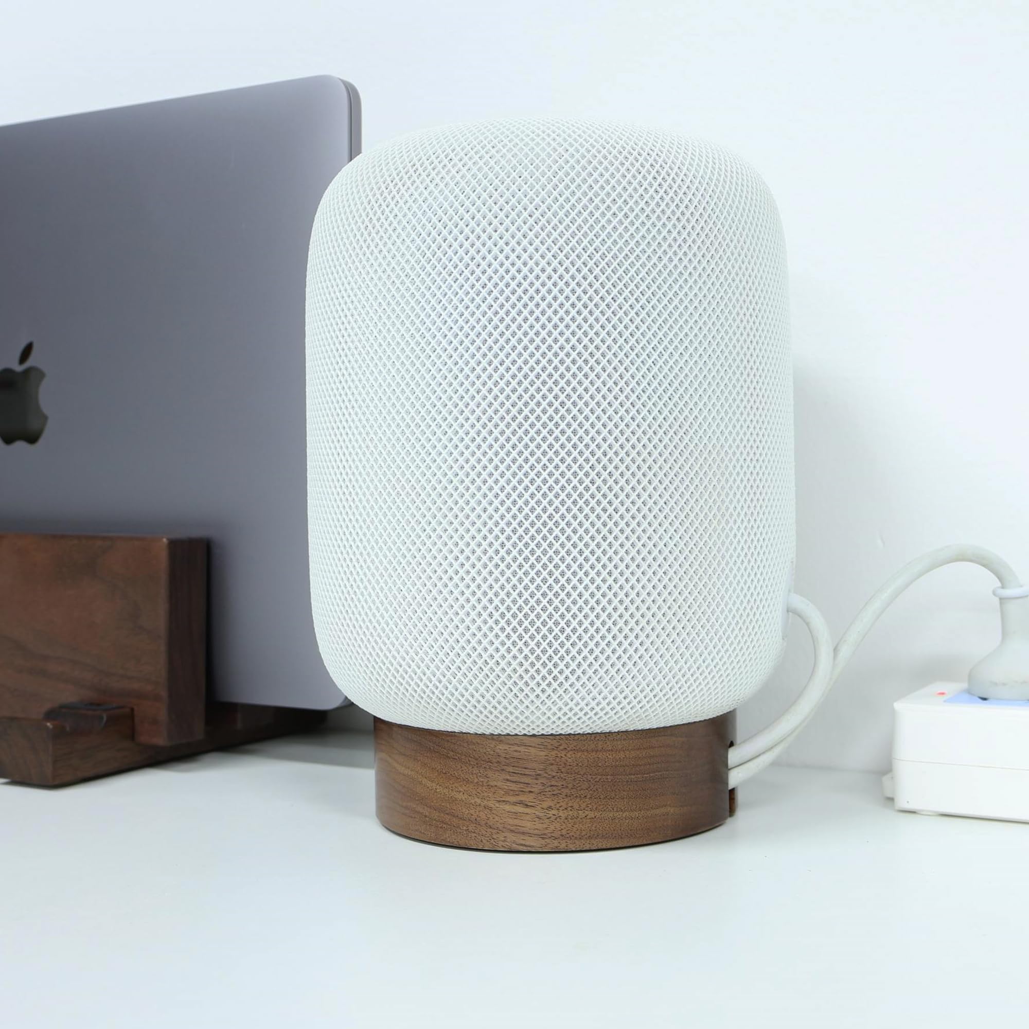 Hookmemo Elevate Your Homepod With Our North American Black Walnut Wood Stand   Unique Texture, Clever Cord Storage (Black Walnu