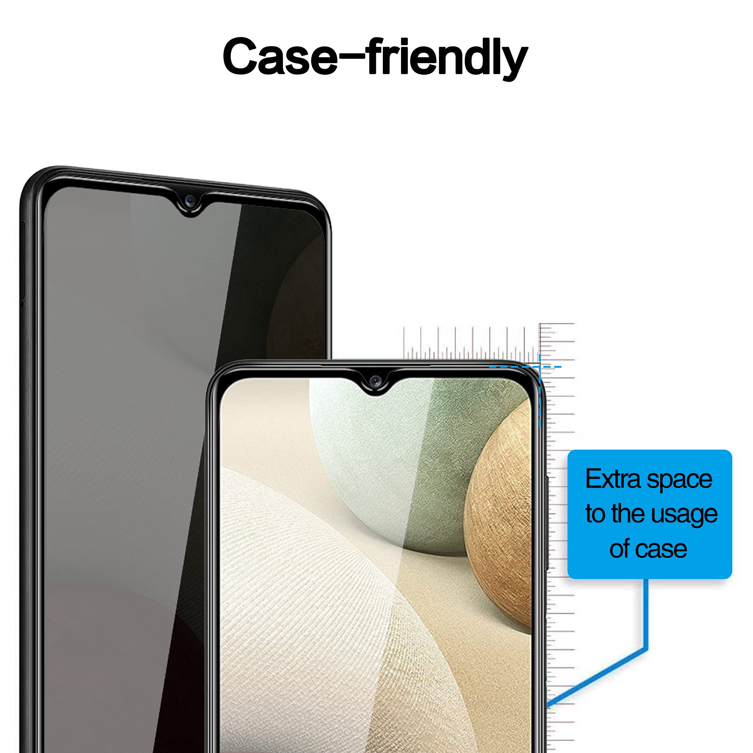 [2 Pack] For Samsung Galaxy A12 / A13 / A32 5G / A42 / A03S / A03 / A02S / A02 Screen Protector, Anti Spy Privacy Screen Protect