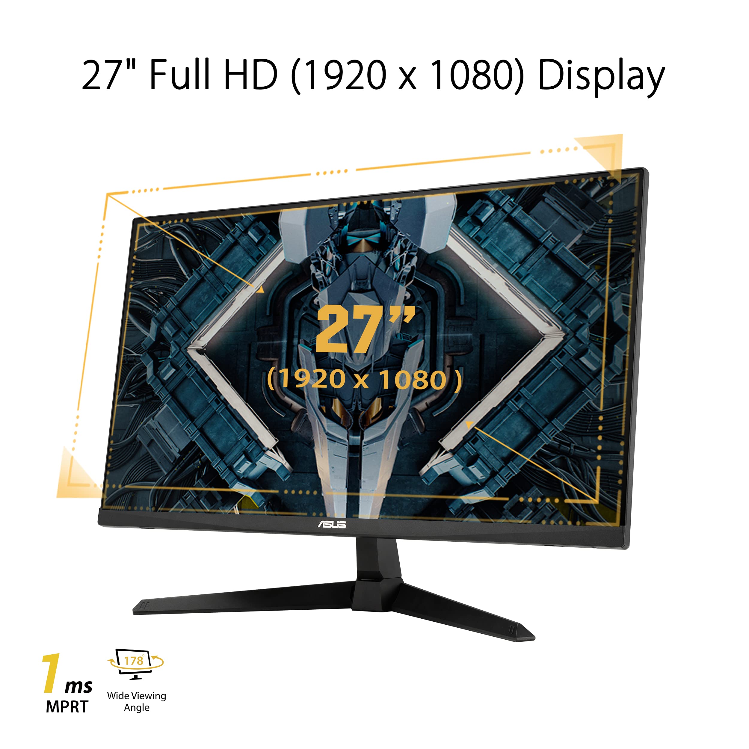 Asus Tuf Gaming 27    1080P Gaming Monitor (Vg277Q1A)   Full Hd, 165Hz (Supports 144Hz), 1Ms, Extreme Low Motion Blur, Freesync