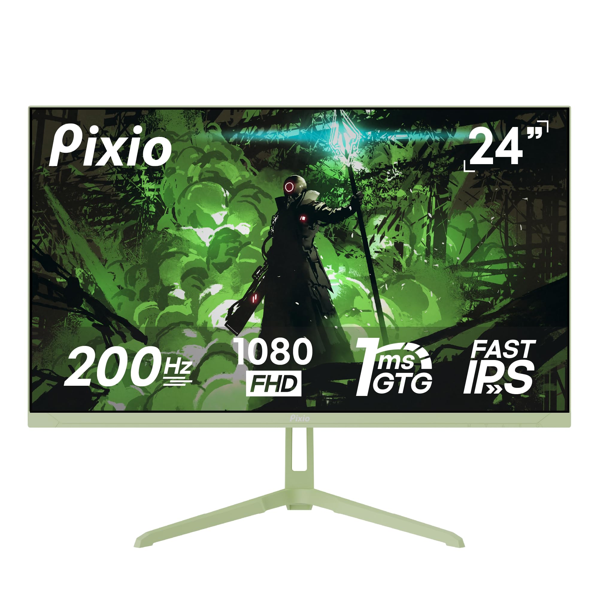 Pixio PX248 Wave Mint Green 24 inch 200Hz Refresh Rate FHD 1080p Resolution Fast IPS Panel 1ms GTG Response Time Built-in Speake