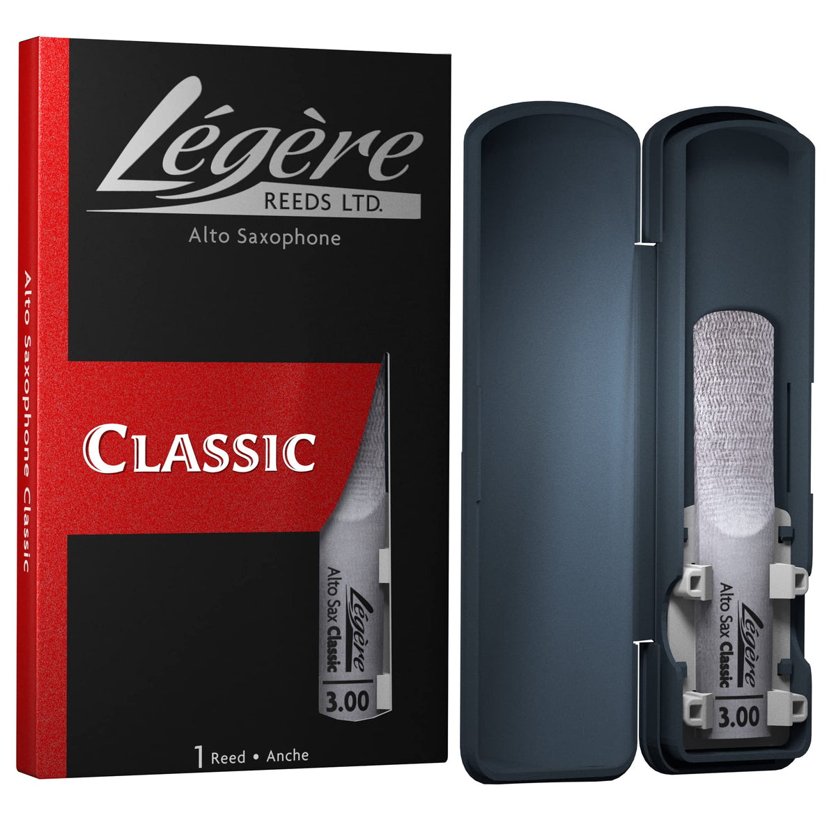 L      G      Re Reeds Premium Synthetic Woodwind Reed, Alto Saxophone, Classic, Strength 3.00 (As3.00)