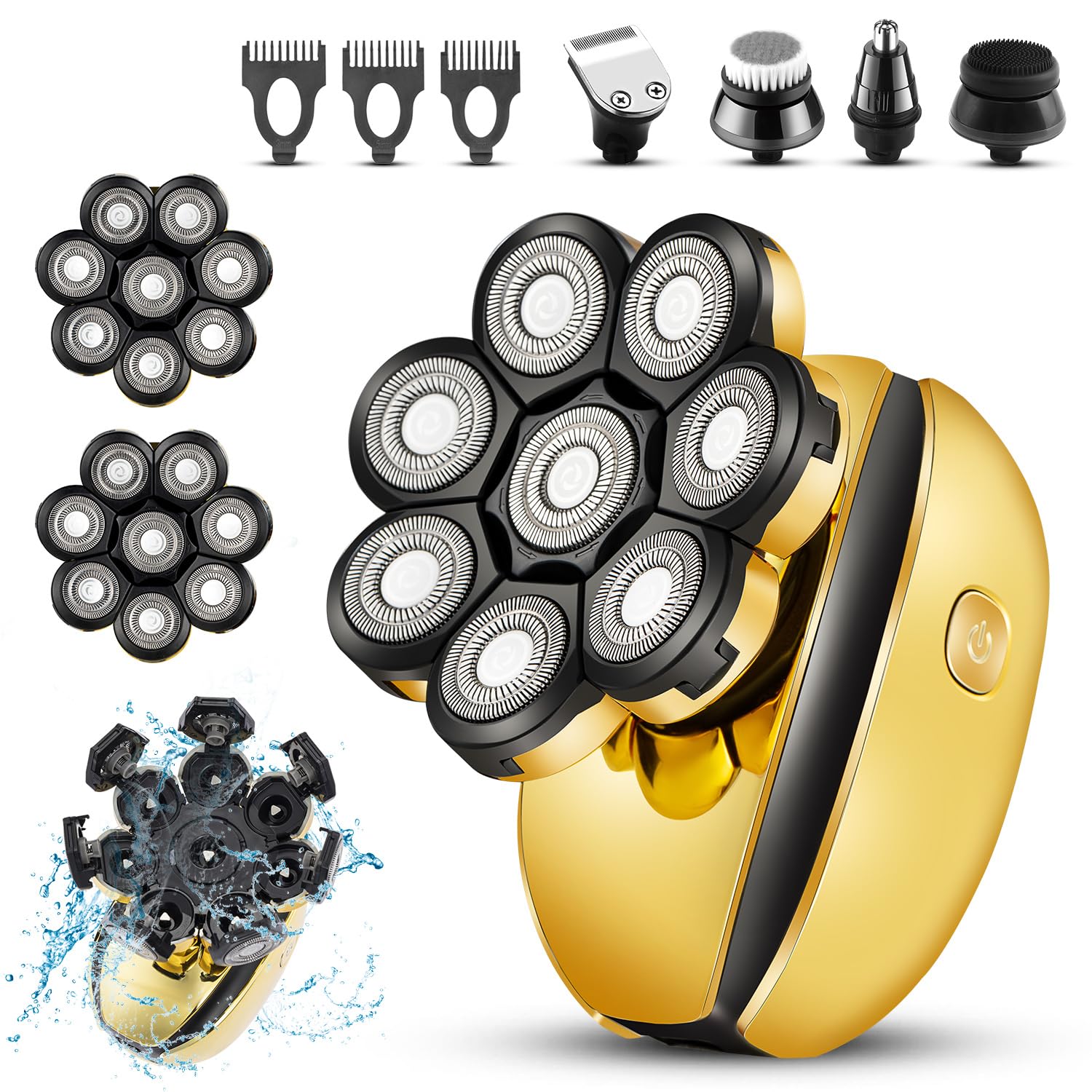 Votmoni Head Shavers For Bald Men Cordless Head Razor Rechargeable Shaver For Balding 8D Electric Shaver Multifunctional Shaving