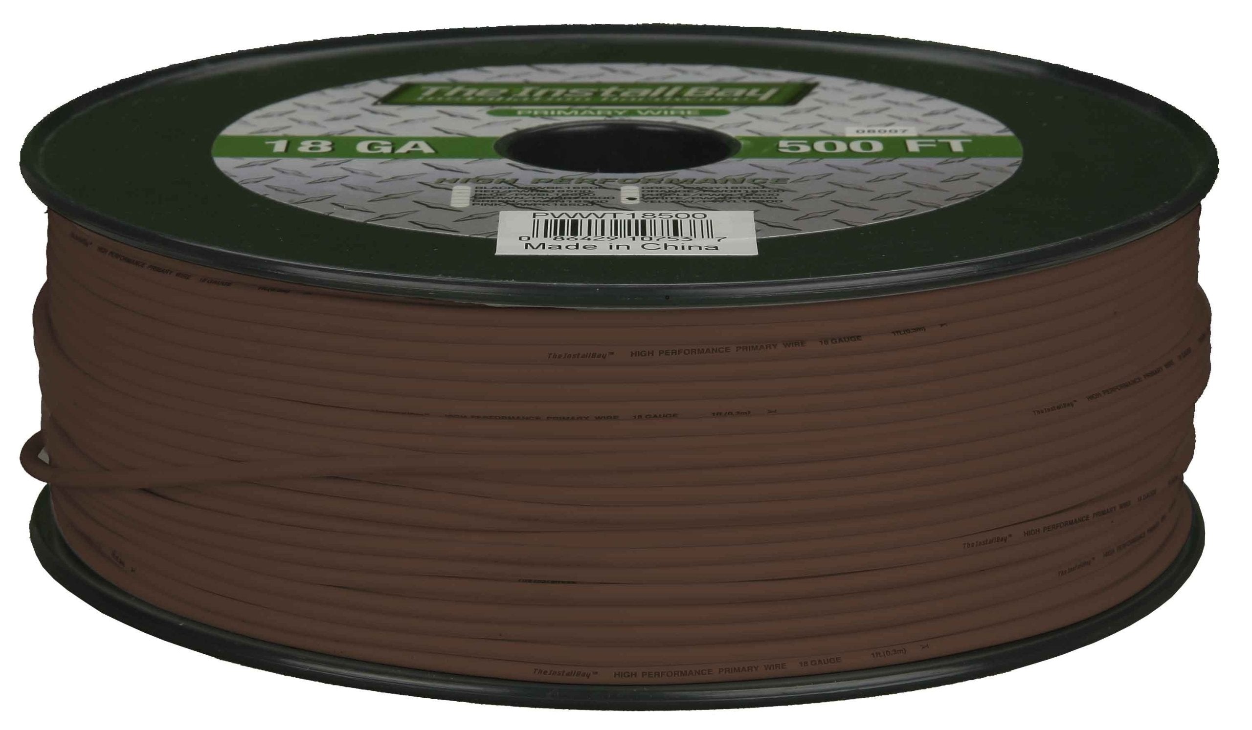 Install Bay PWBN16500 Primary Wire 16 Gauge - Brown (500 Feet)