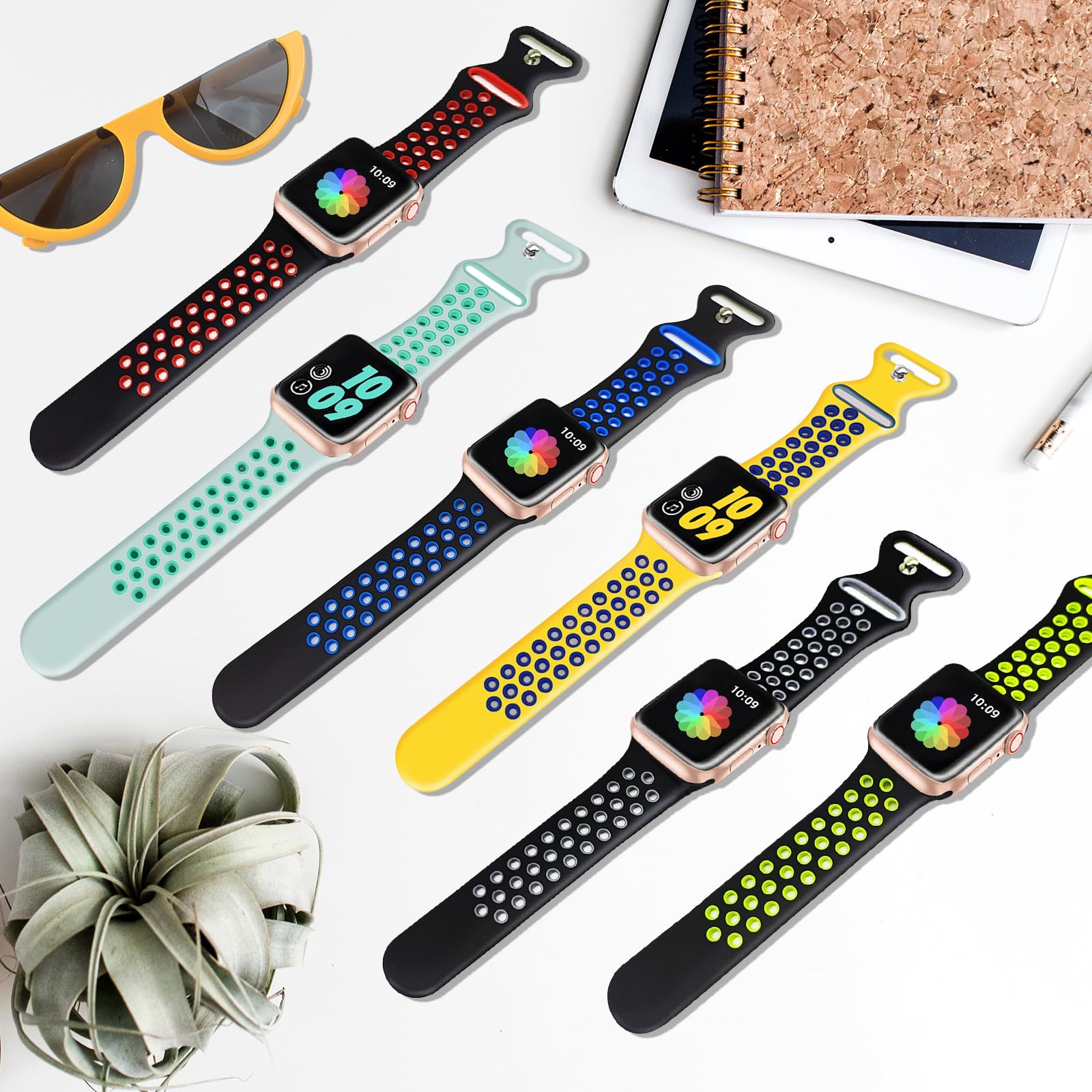 Bands Compatible With Apple Watch Band 45Mm 44Mm 42Mm 49Mm 41Mm 40Mm 38Mm For Men Women,Breathable Silicone Sport Replacement St