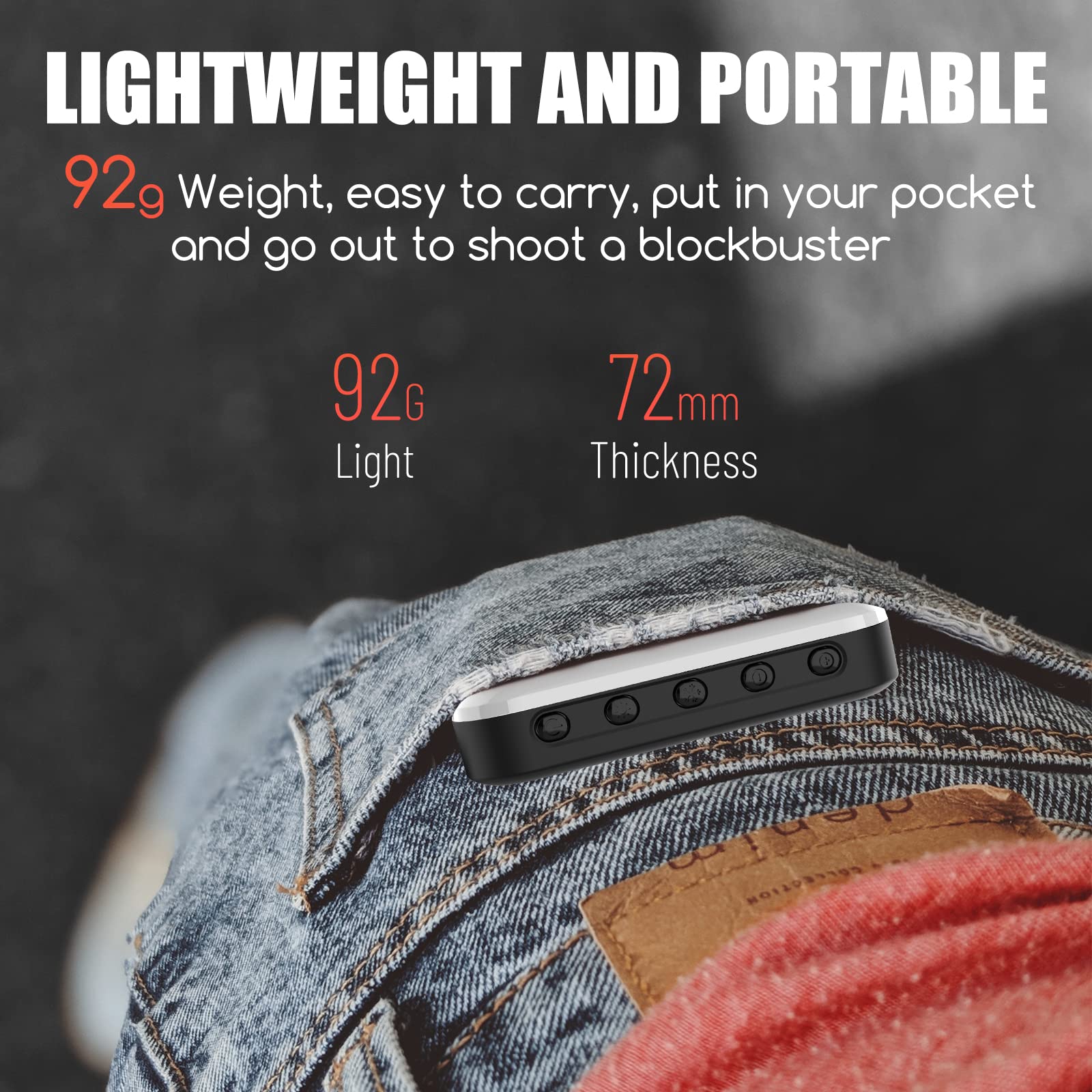 Selfie Light   Bansine Usb Rechargeable Led Phone Light   Portable Photo Light With 97+ Cri, Up To 6500K Color Temperature Phone