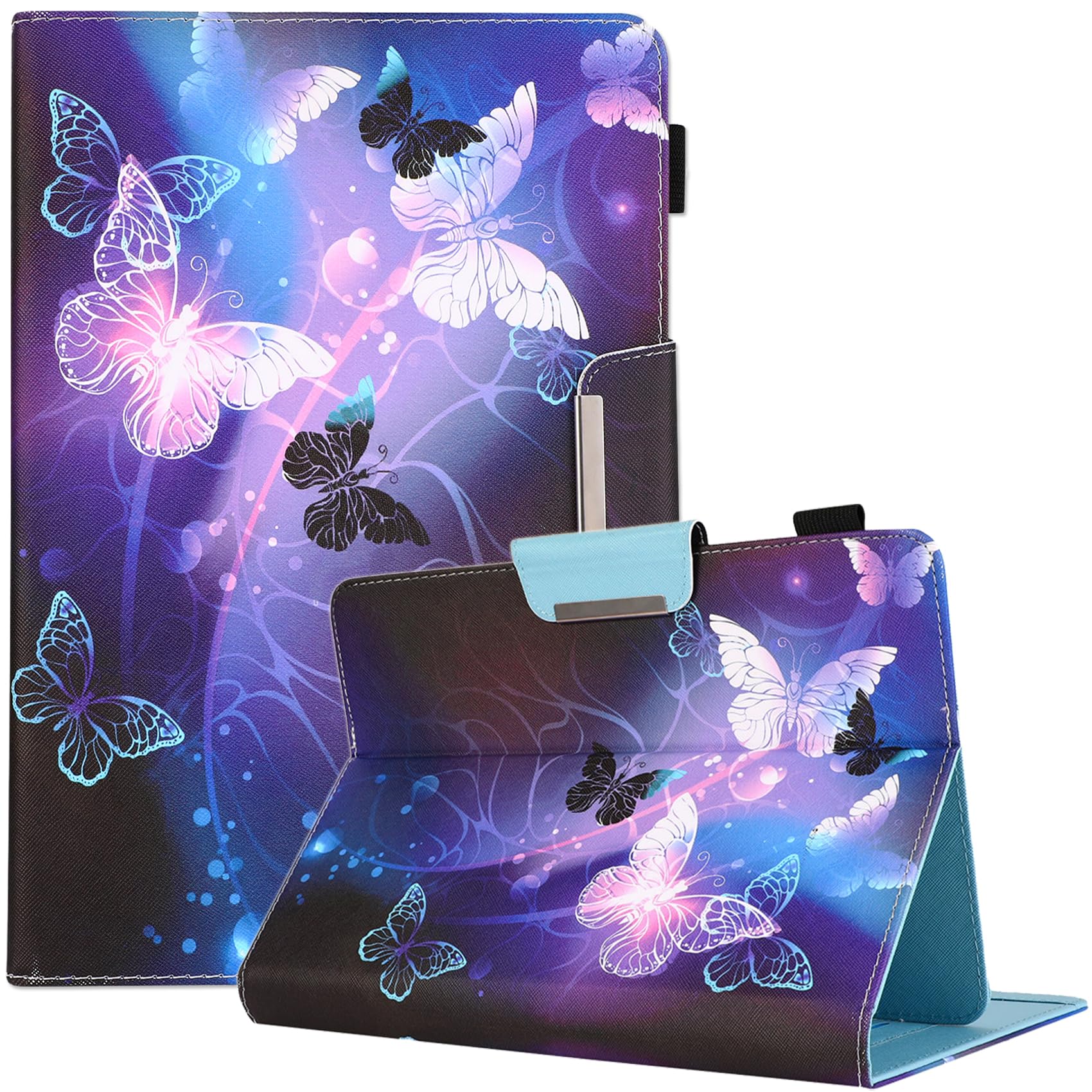 9.5 10.5 Inch Tablet Case, Universal Protective Cover Stand Folio Case For 9 10 10.1 Inch Android Touchscreen Tablet, Purple But