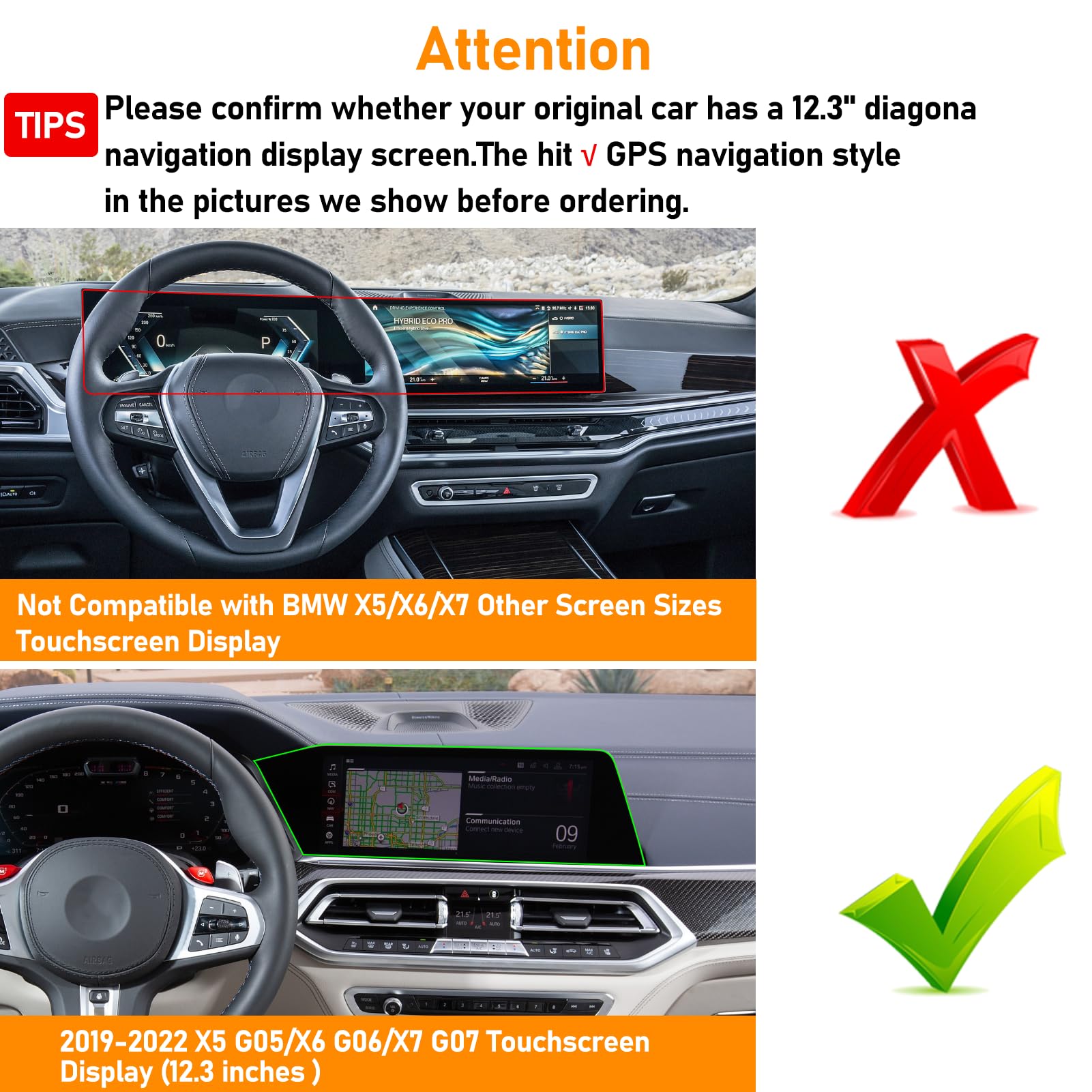 Apeser Compatible With Bmw X5 Phone Mount Holder 2019-2023/X6 2020-2023/X7 2019-2022,G05/G06/G07 Magnetic Cell Phone Holder Moun