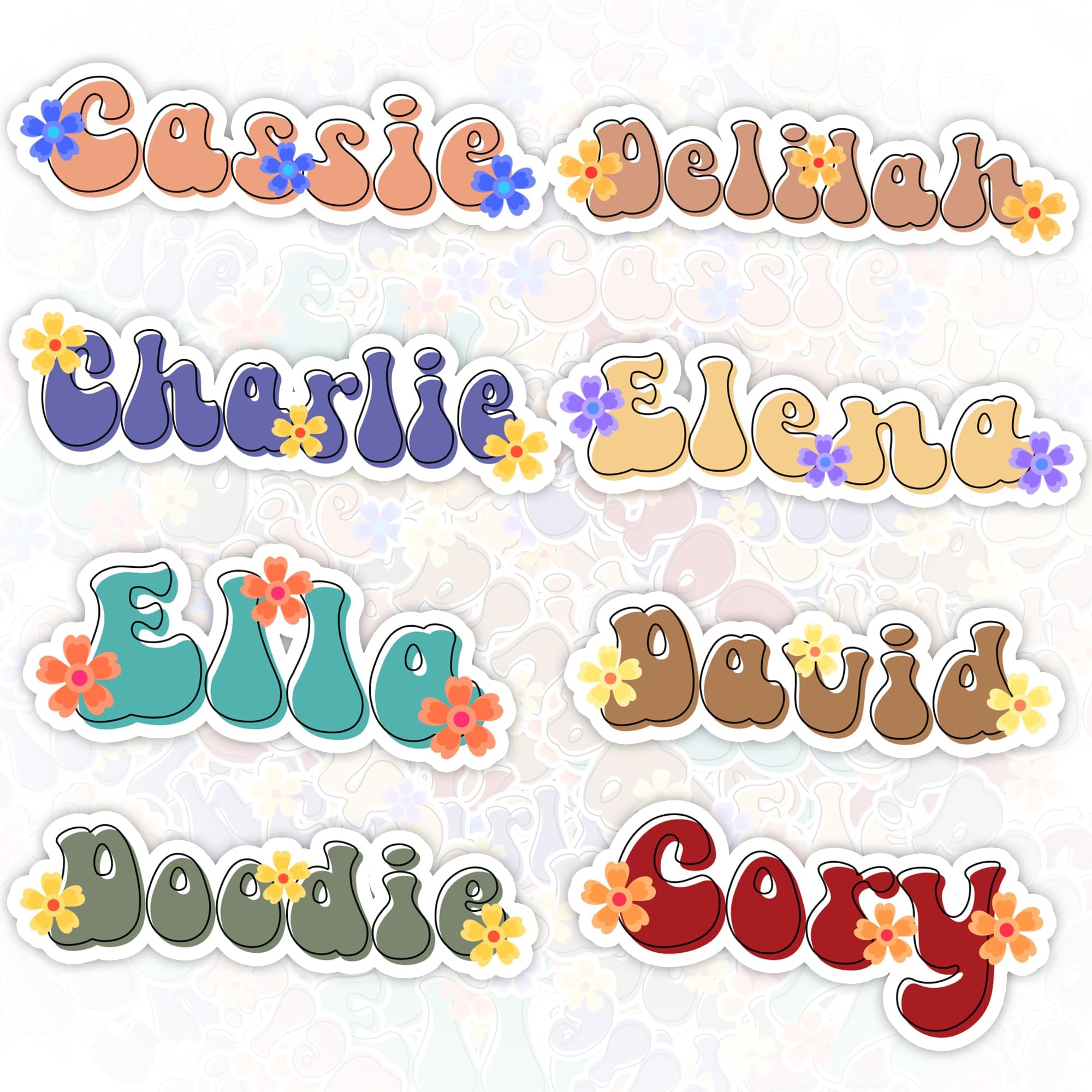 Personalized Custom Retro Your Name Sticker Name Retro Custom Sticker Personalized Name Sticker Custome Text Stickers Funny For