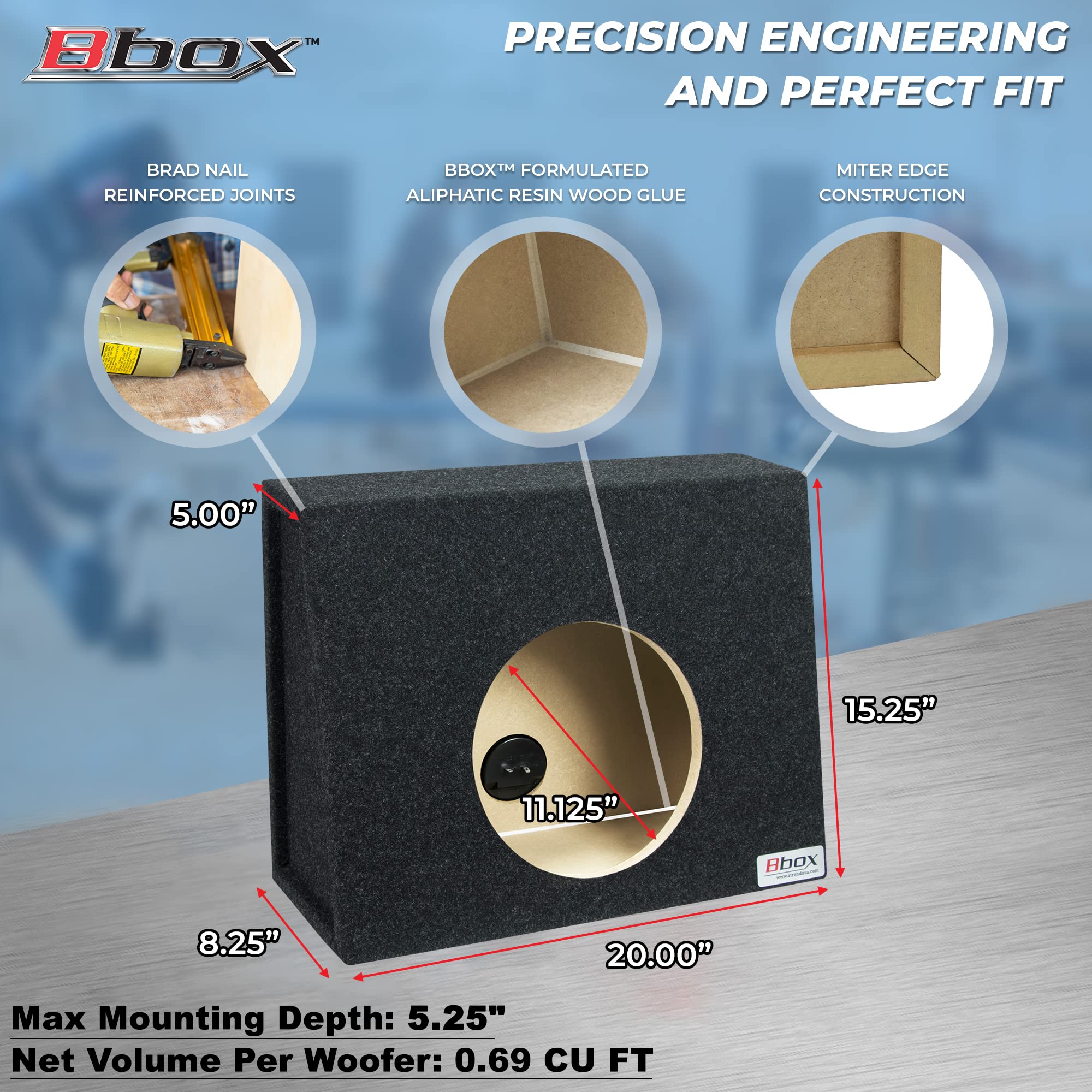 Atrend Enclosures Bbox E12St Pro Series 12    Single Sealed Wedge Shaped Subwoofer Enclosure