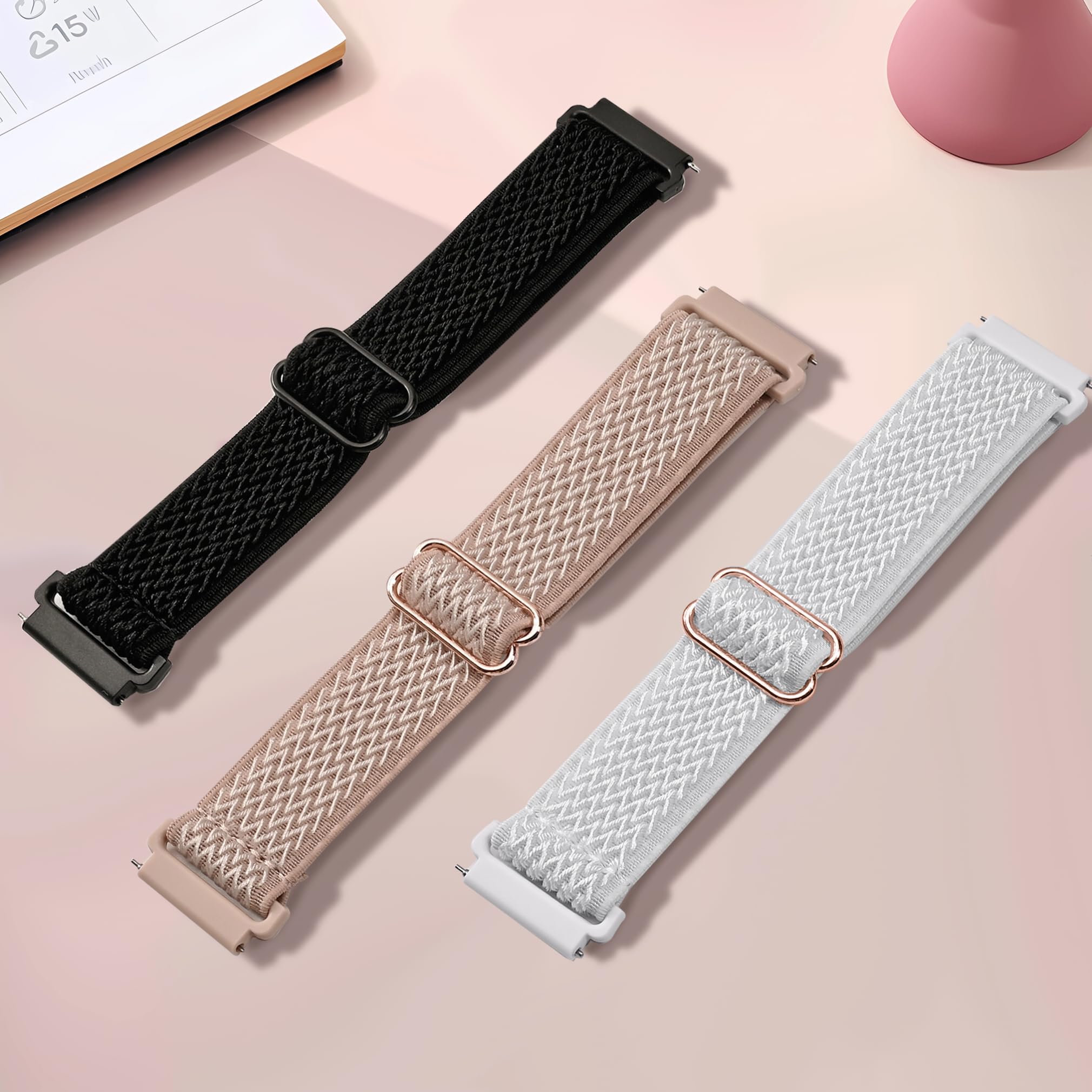 3 Pack Stretchy Nylon Bands Compatible With Woneligo/Fitpolo Smart Watch Idw13, 22Mm Soft Elastic Straps For Enomir Idw19/Milouz