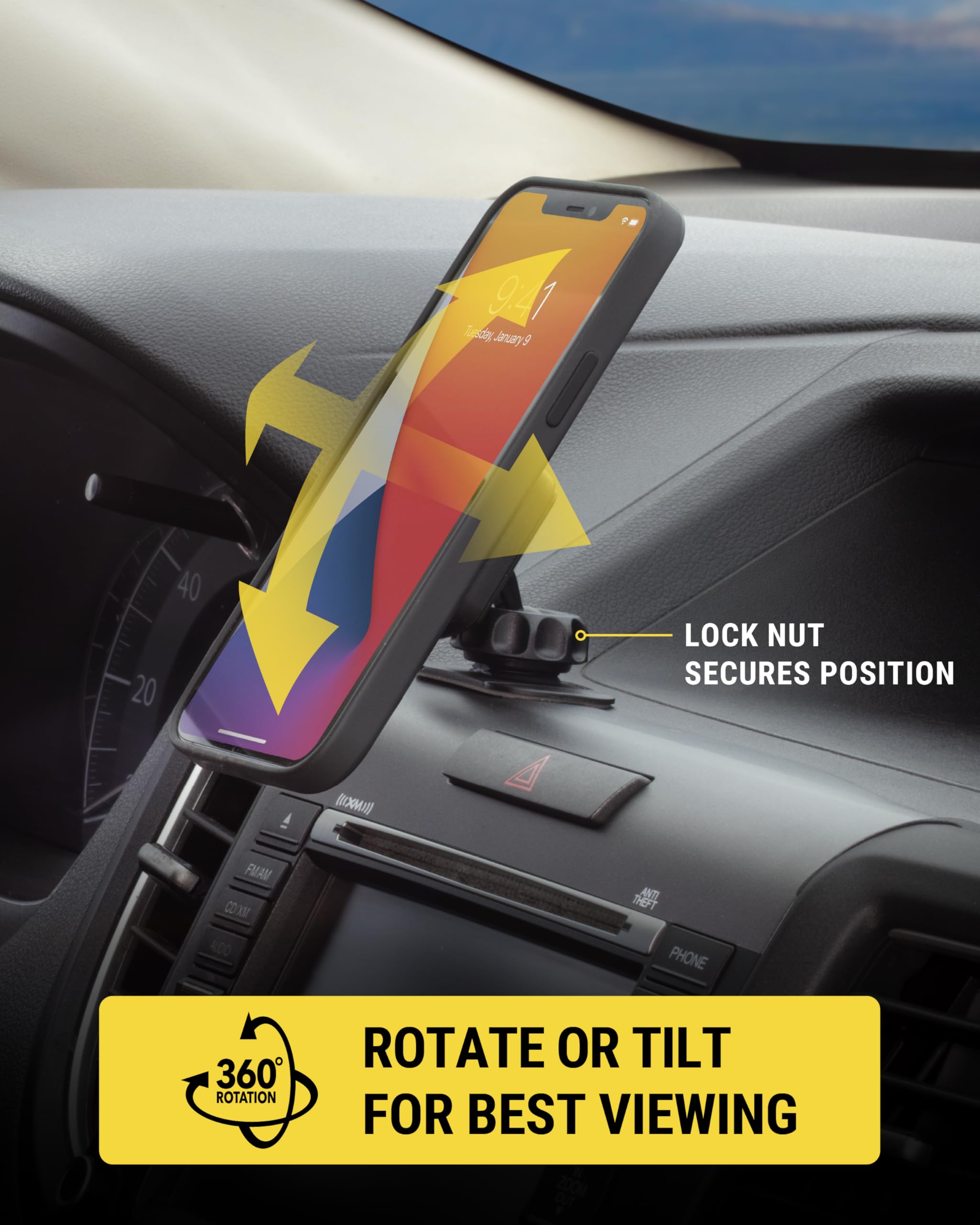 Scosche Mxdm Extra Strong Magicmount Magnetic Phone Holder For Car Dashboard With Extra Strength Magnet And Thicker Metal Plate