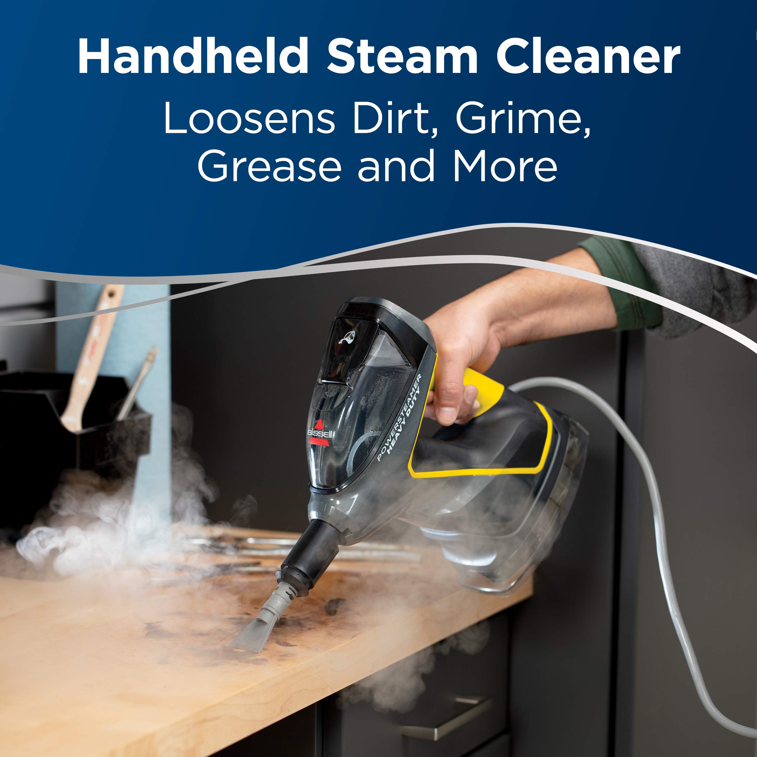 Bissell Power Steamer 3-in-1 Steam Mop & Handheld SteamShot, Black, Model 2685A, Ideal for Indoor & Outdoor Cleaning