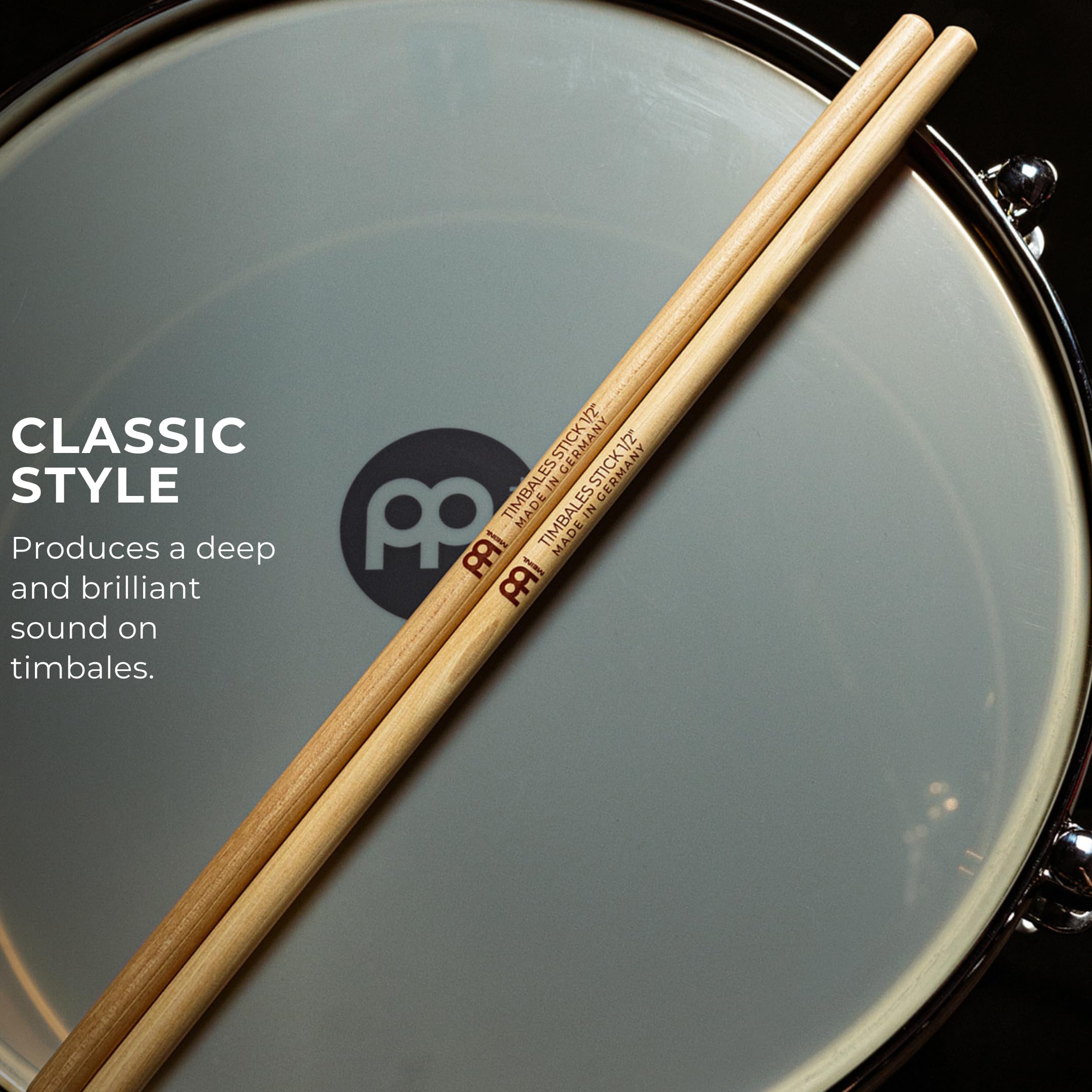 Meinl Stick & Brush Timbale Sticks, Pair, 1/2''   American Hickory Percussion Drumsticks   Made In Germany (Sb119)