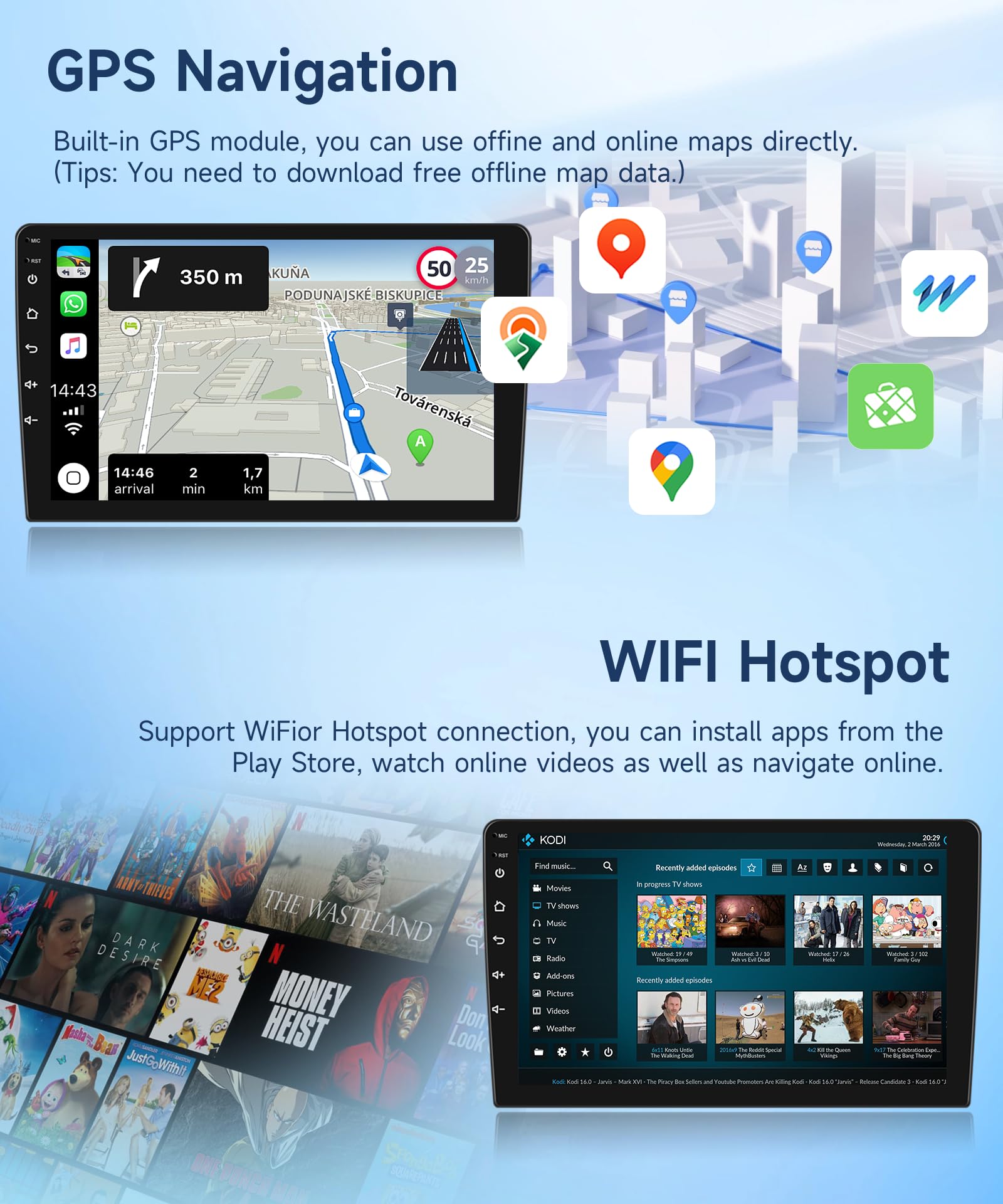 Android Car Stereo Apple Carplay For Toyota Camry 2000 2001 2002 2003 2004 2005 2006, Rimoody 9 Inch Touch Screen Car Radio With