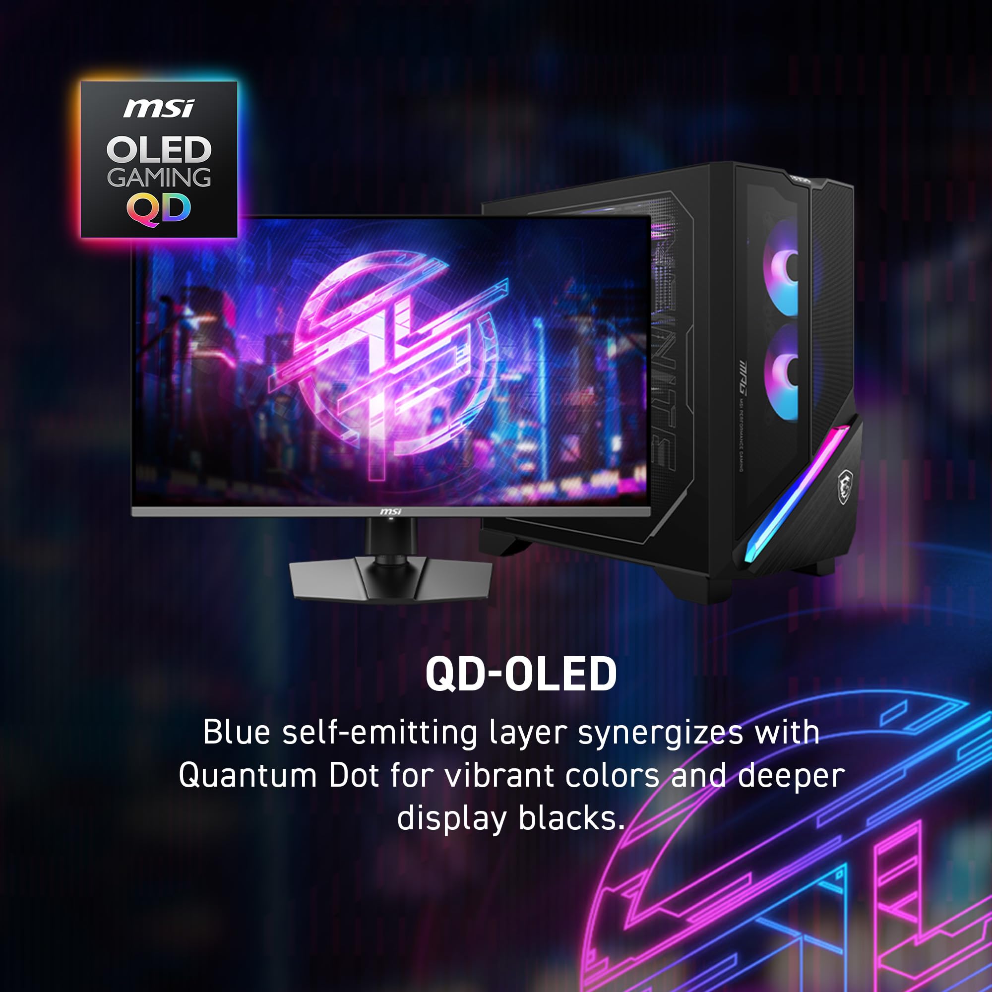 Msi Mpg 272Urx Qd-Oled 27-Inch 3840 X 2160 (Uhd) Computer Monitor, 240Hz, Adaptive-Synch, Hdmi, Dp Port, Vesa Mountable, Tilt, S