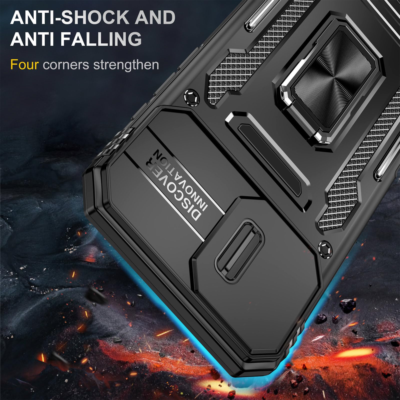 Sefing Case For I Phone 16 Phone Case 16 Iphone Case With Camera Cover, With Ring Holder Kickstand, With Magnet Car Mount Functi