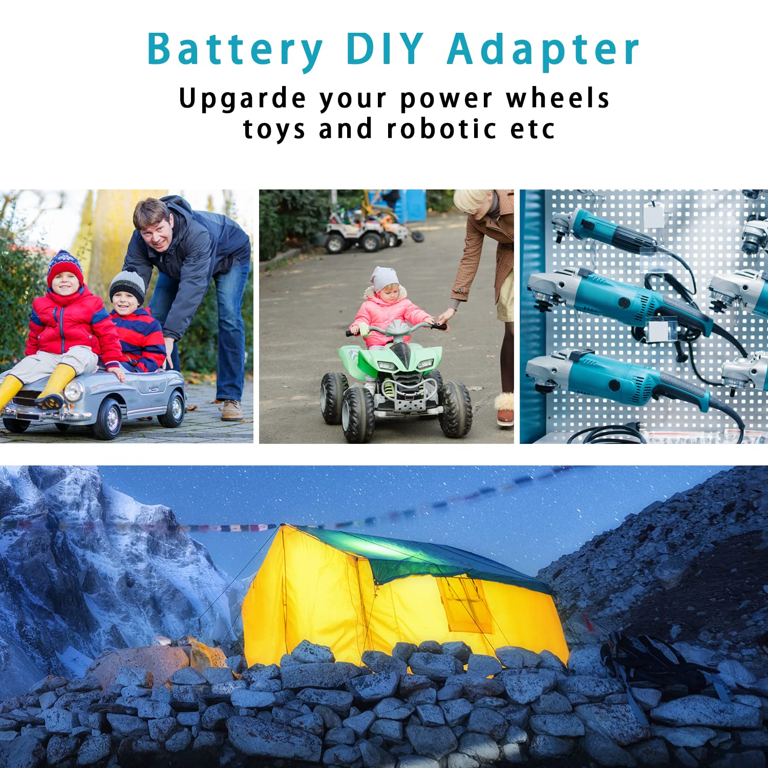 Qsdxnydc For Power Wheel Battery Adapter For Makita 18V Lxt Battery With Fuse&Switch 14 Awg Connector For Bl1850B,Bl1860B,Bl1830