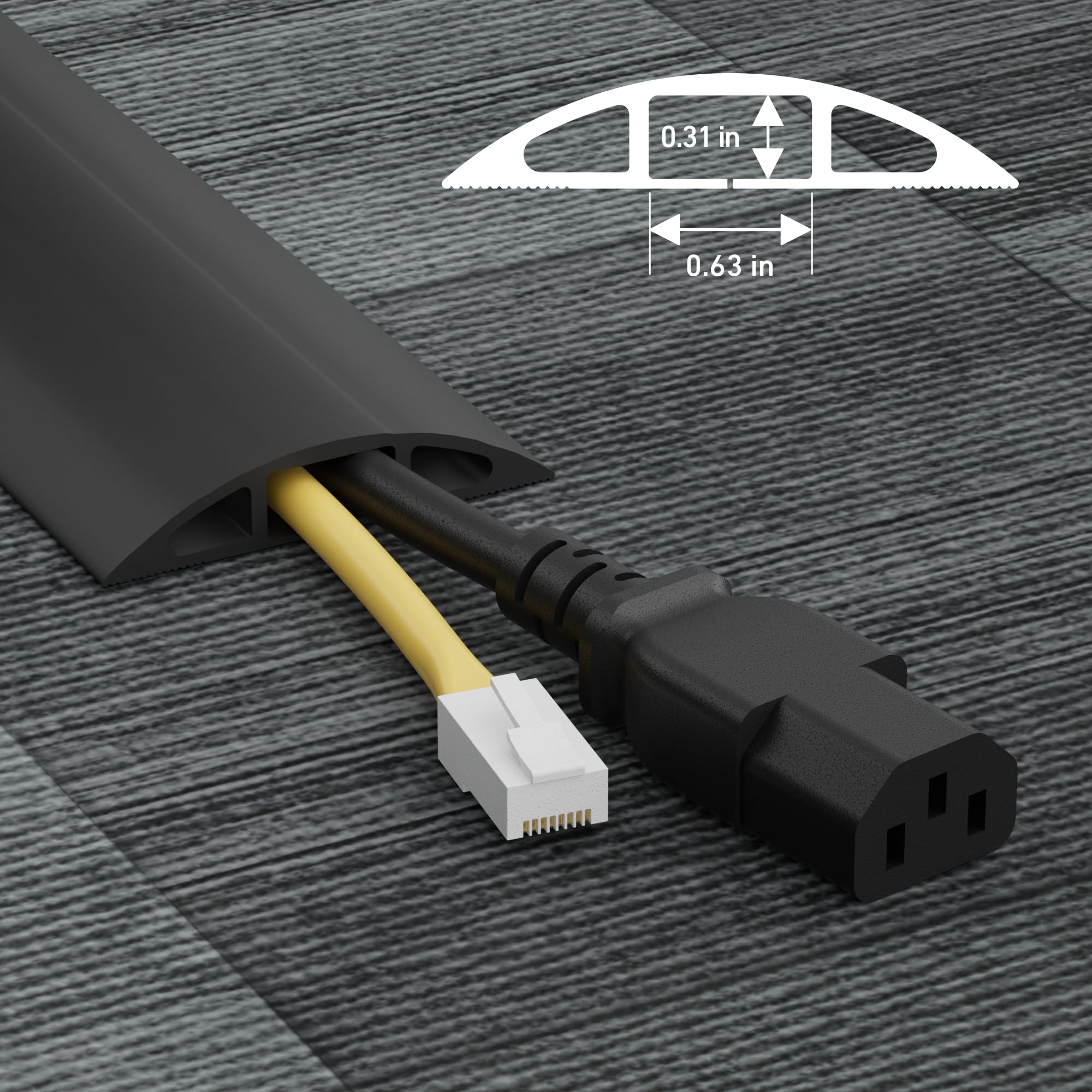 D Line Cc 1 Light Duty Floor Cord Cover/Cable Protector | Protect Cords And Prevent A Trip Hazard | 6 Foot Length | Cable Cavity