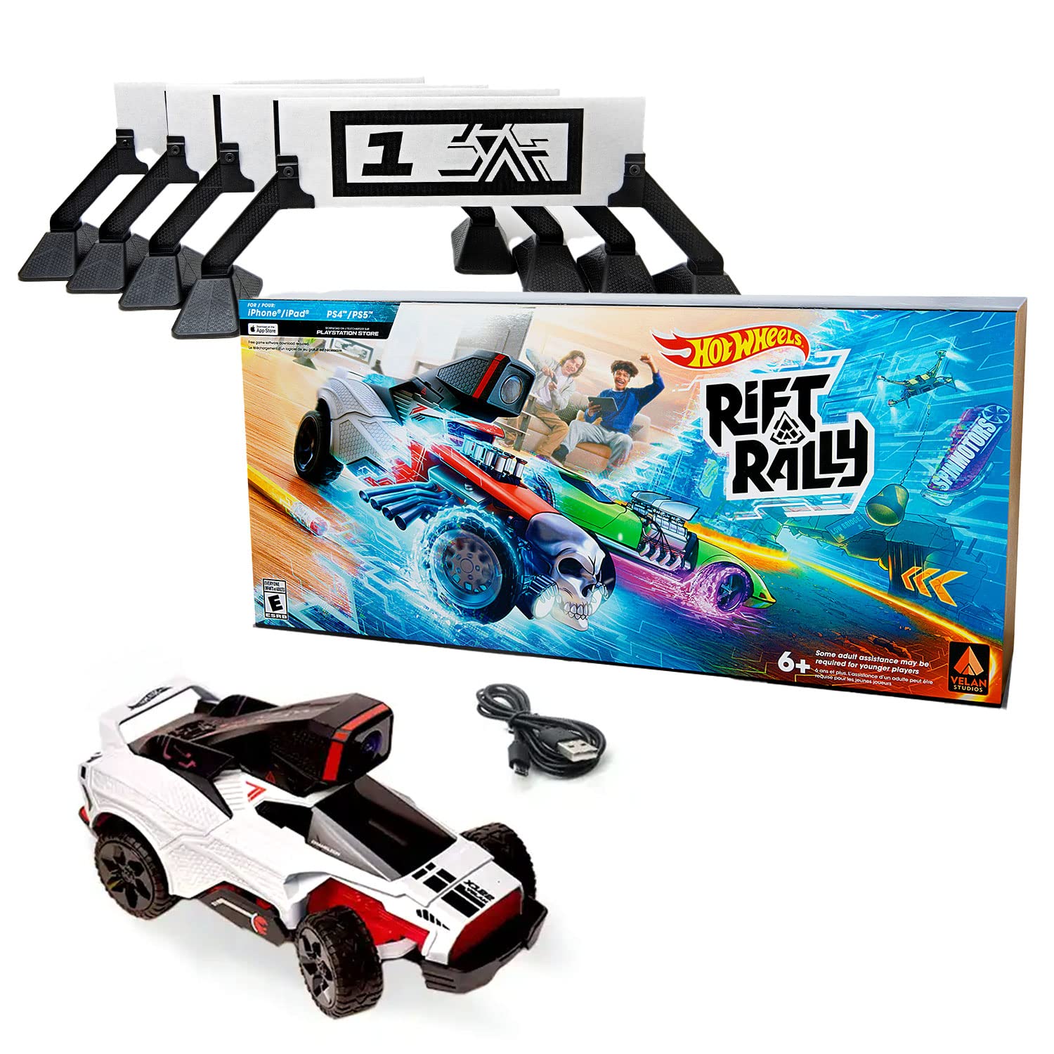 Hot Wheels Rift Rally - Mixed Reality Driving Game - 140+ Legendary Hot Wheels - Multiple Game Modes - Customizable In-home Trac