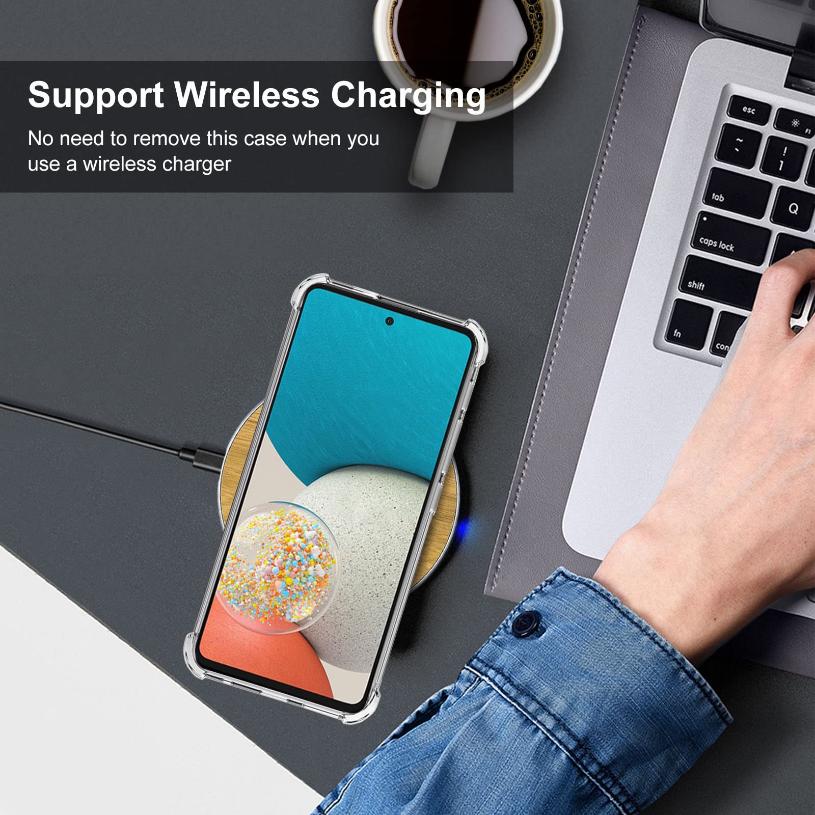 For Samsung A53 5G Case, Galaxy A53 5G Case And Screen Protector, Shockproof Crystal Clear Slim Soft Silicone Tpu Protective Pho