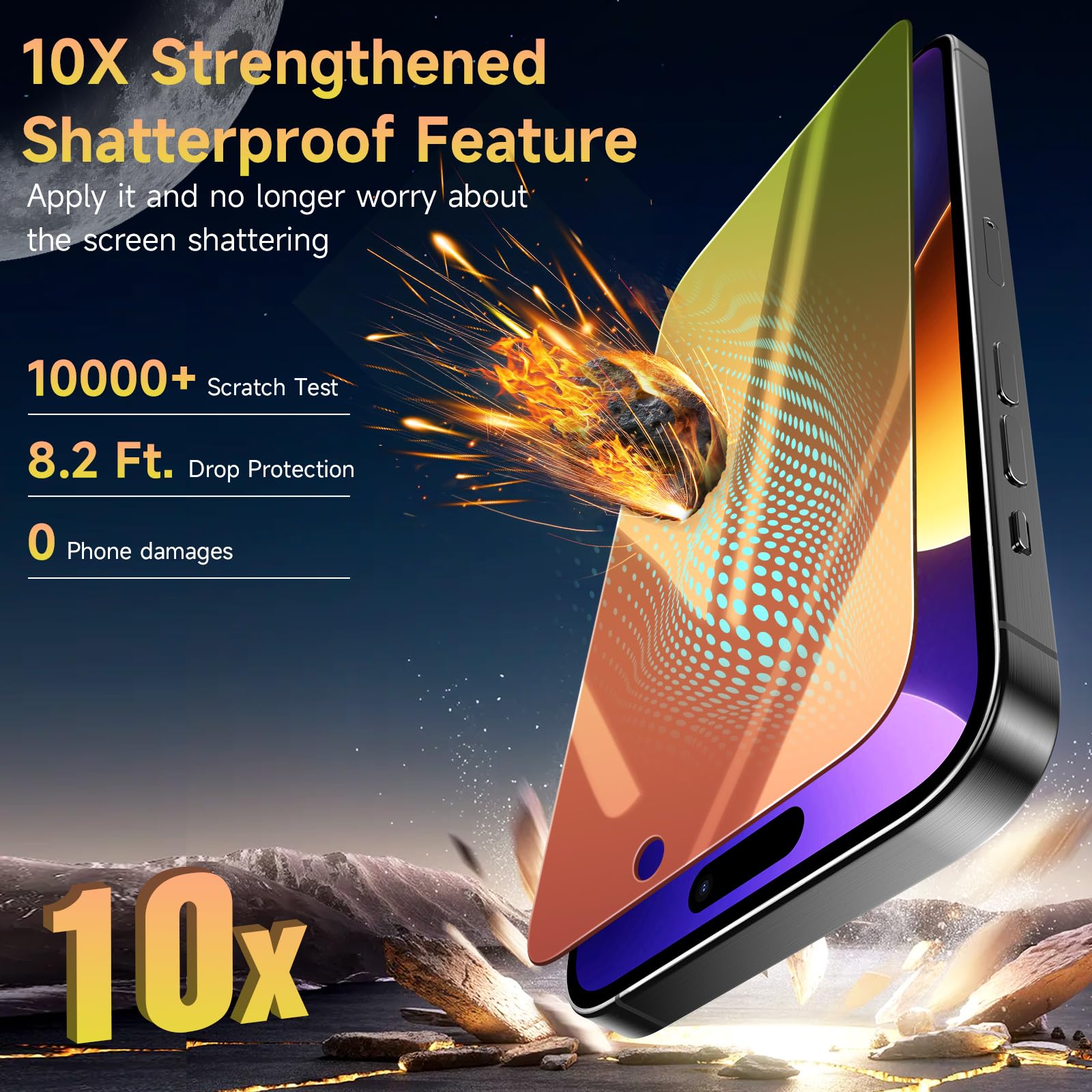 Sorlnern (2 Pack) Tempered Glass Privacy Screen Protector Compatible For Iphone 16 Pro, Red To Green Gradient, Shatterproof, Ant