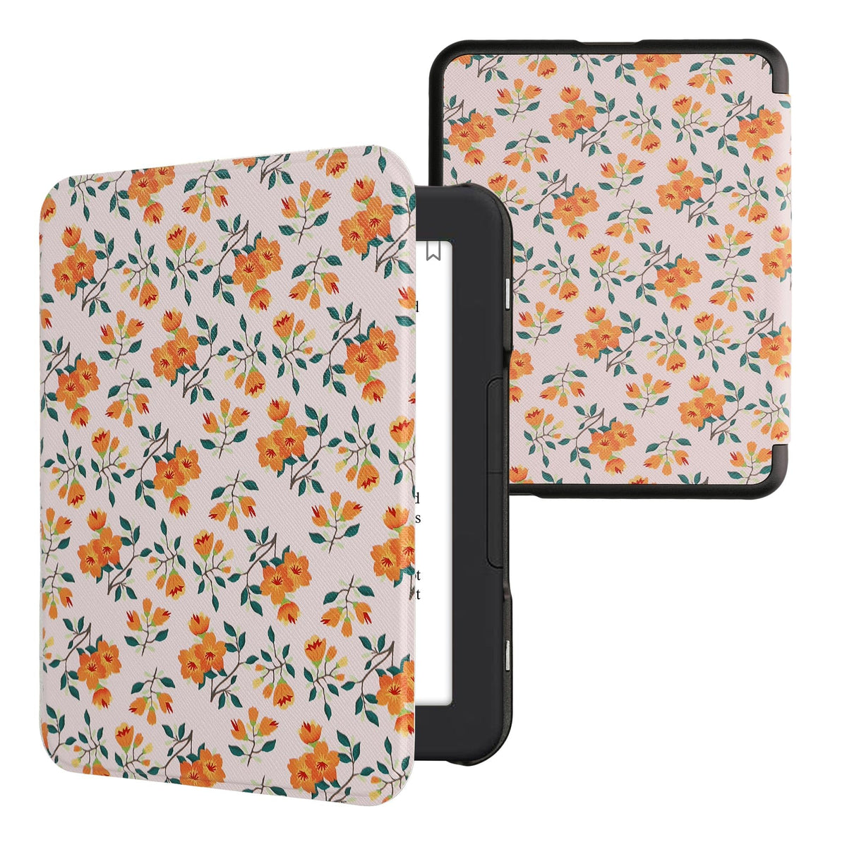 Kwmobile Case Compatible With Barnes & Noble Nook Glowlight 4 / 4E Case   Ereader Cover   Yellow Flowers Yellow/Green/Beige