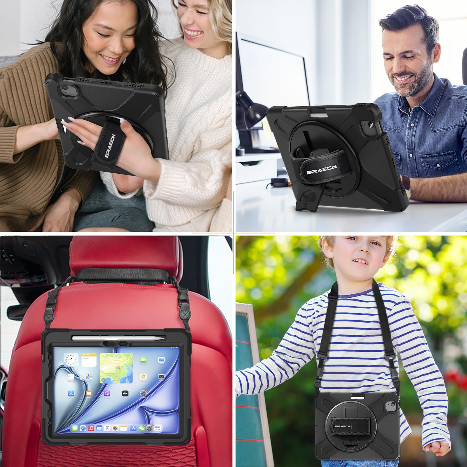 Braecn For Ipad Air 11 Inch 6Th Generation Case M2 2024,Ipad Air 5Th Gen/Ipad Air 4Th Gen 10.9 Inch,Shockproof Durable Silicone