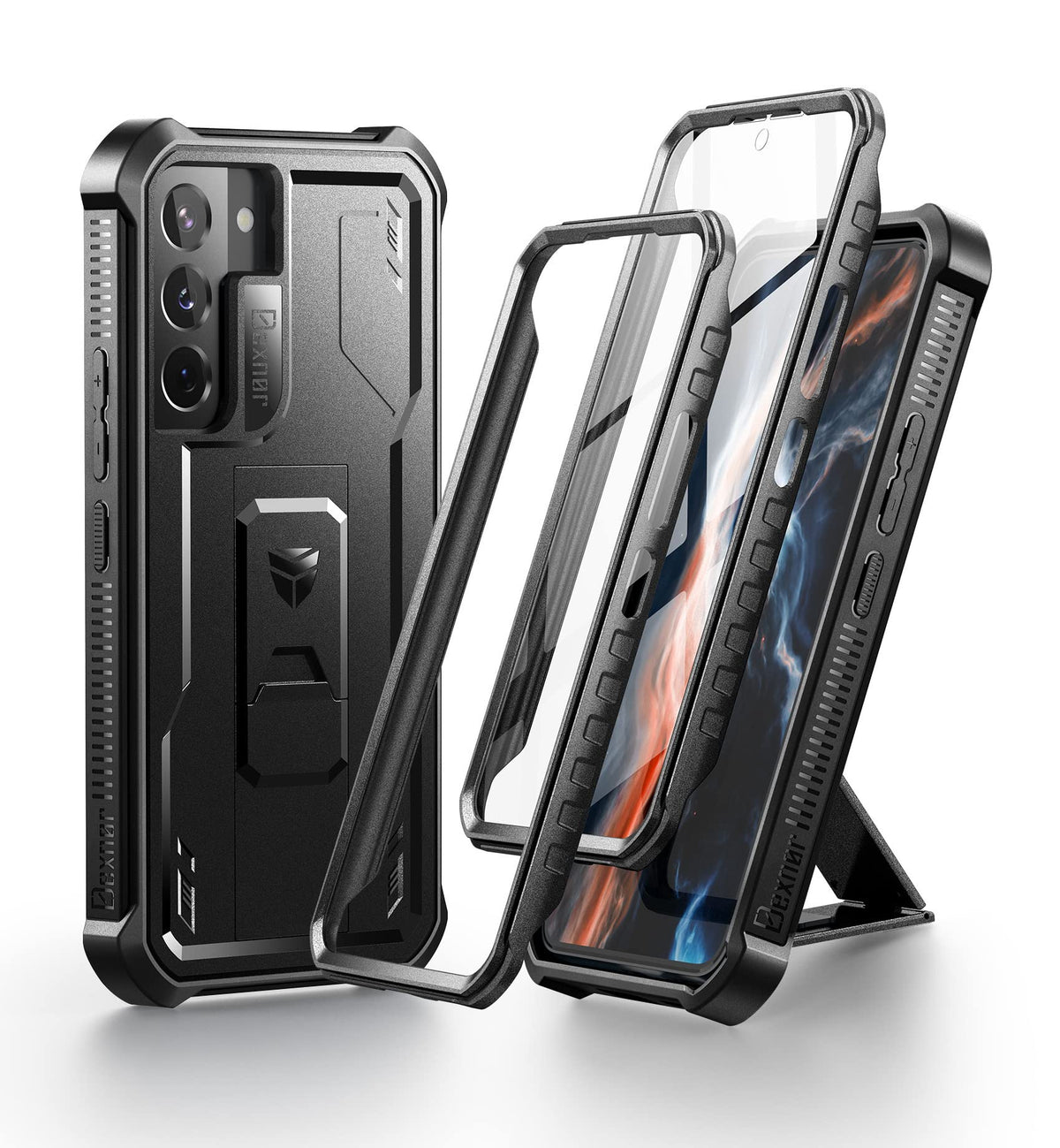 Dexnor Full Body Case For Samsung Galaxy S22 5G/6.1 Inches, [Extra Front Frame] Heavy Duty Military Grade Protection Built In Sc
