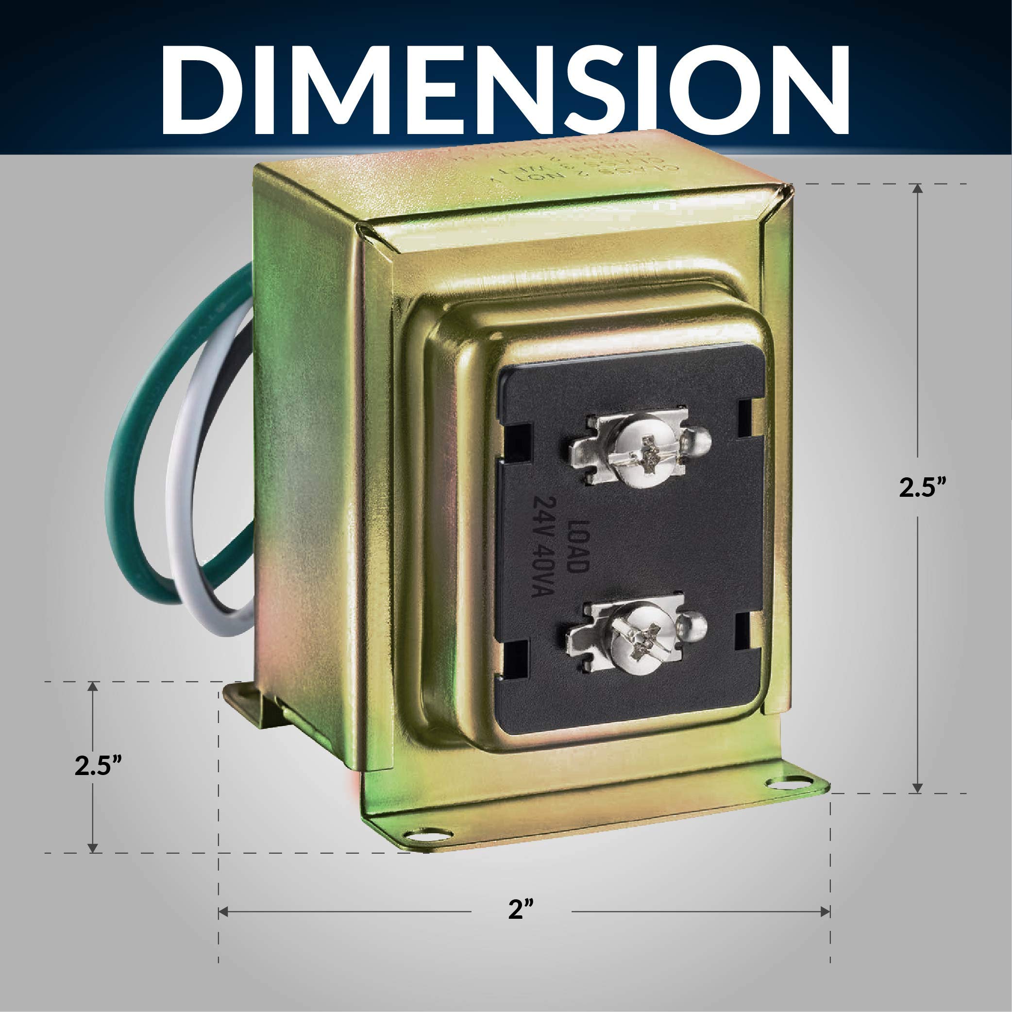 Newhouse Hardware 40Tr 24 Volt 40Va Wired Door Bell Transformer For Powering Multiple Smart Doorbells And Thermostats, Gold