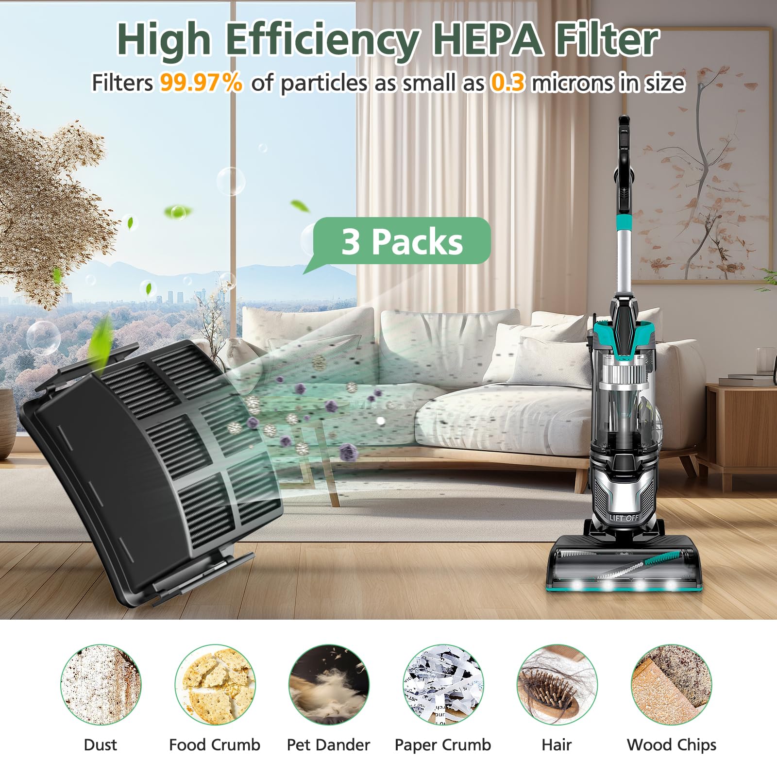 Hepa Filter Replacement Kit Compatible With Bissell 2998 Multiclean Lift Off Pet Vacuum, Fit For Bissell 2998 2999 2849 3000 305