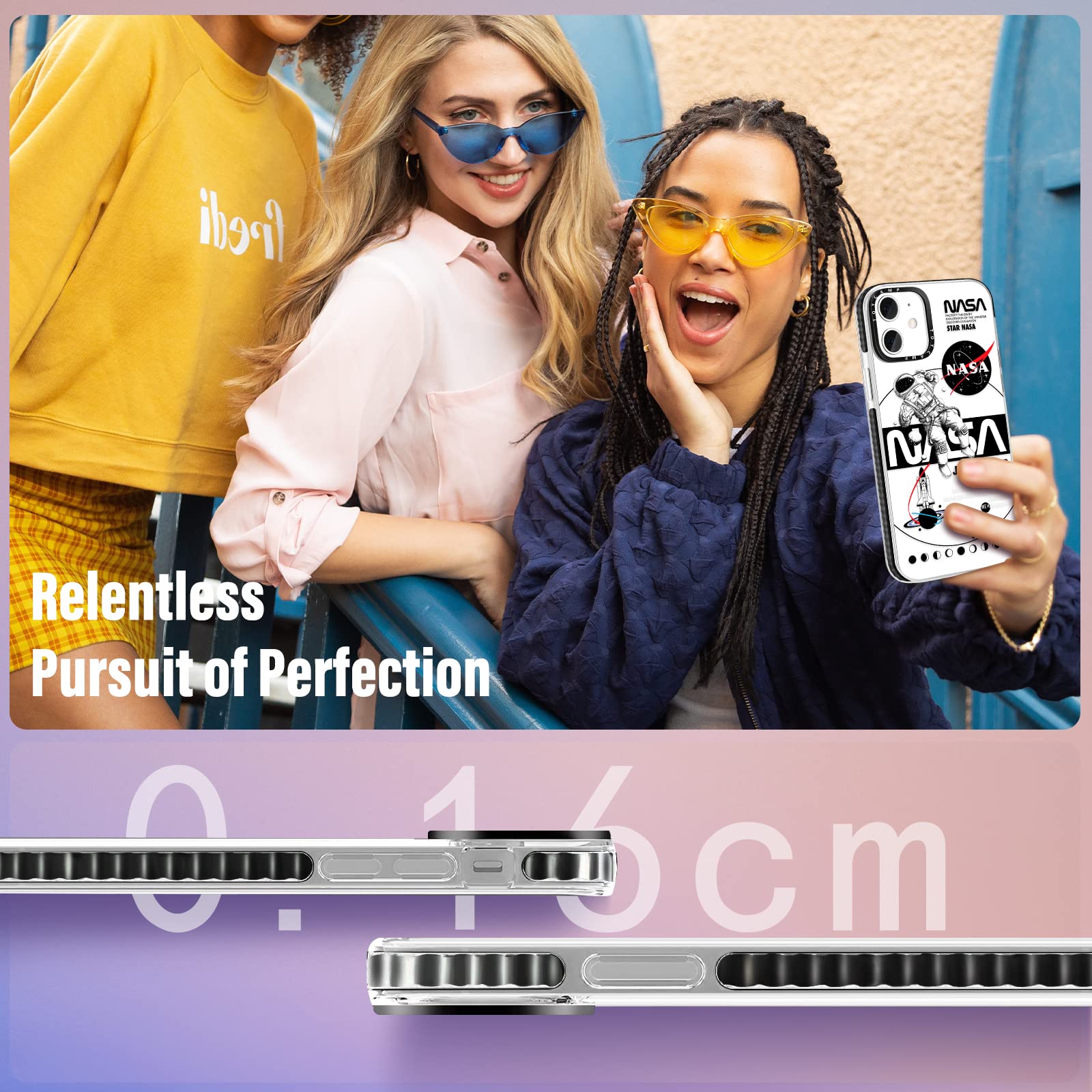 Toycamp For Iphone 12/12 Pro Case Astronaut Space Cute Cartoon Design For Men Boys Girls Teens Cool Cosmonaut Print Clear Case W