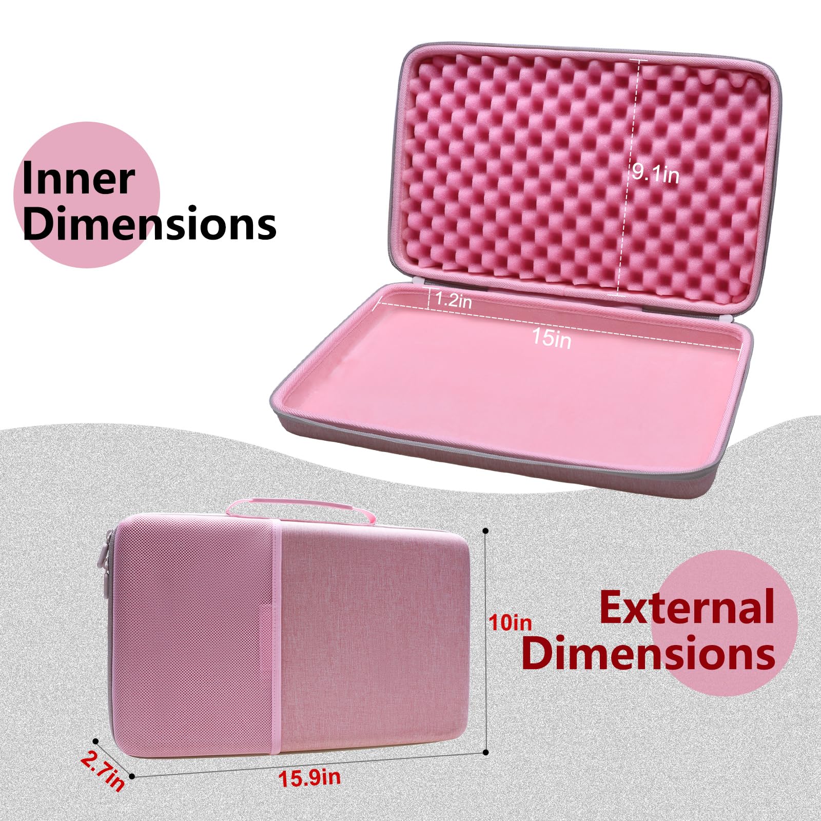 LTGEM Ergonomic Keyboard Case Compatible with Logitech Wave MK670, Pink, Made of Acrylonitrile Butadiene Styrene