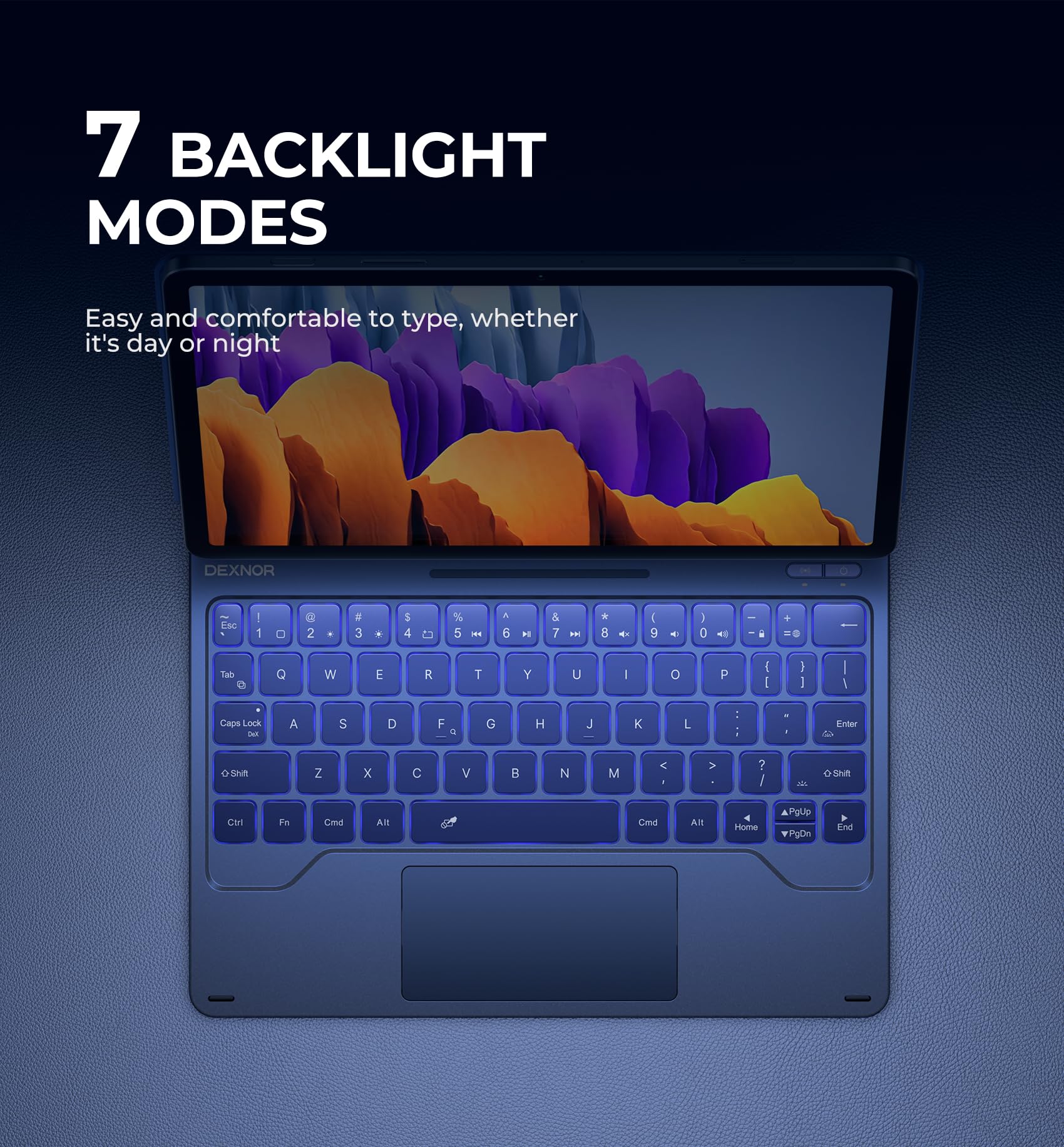 Dexnor Keyboard Case For Samsung Galaxy Tab S9 Fe 5G 10.9'' / S9 11'' Case With Keyboard Magnetic Floating Cantilever Stand Mult