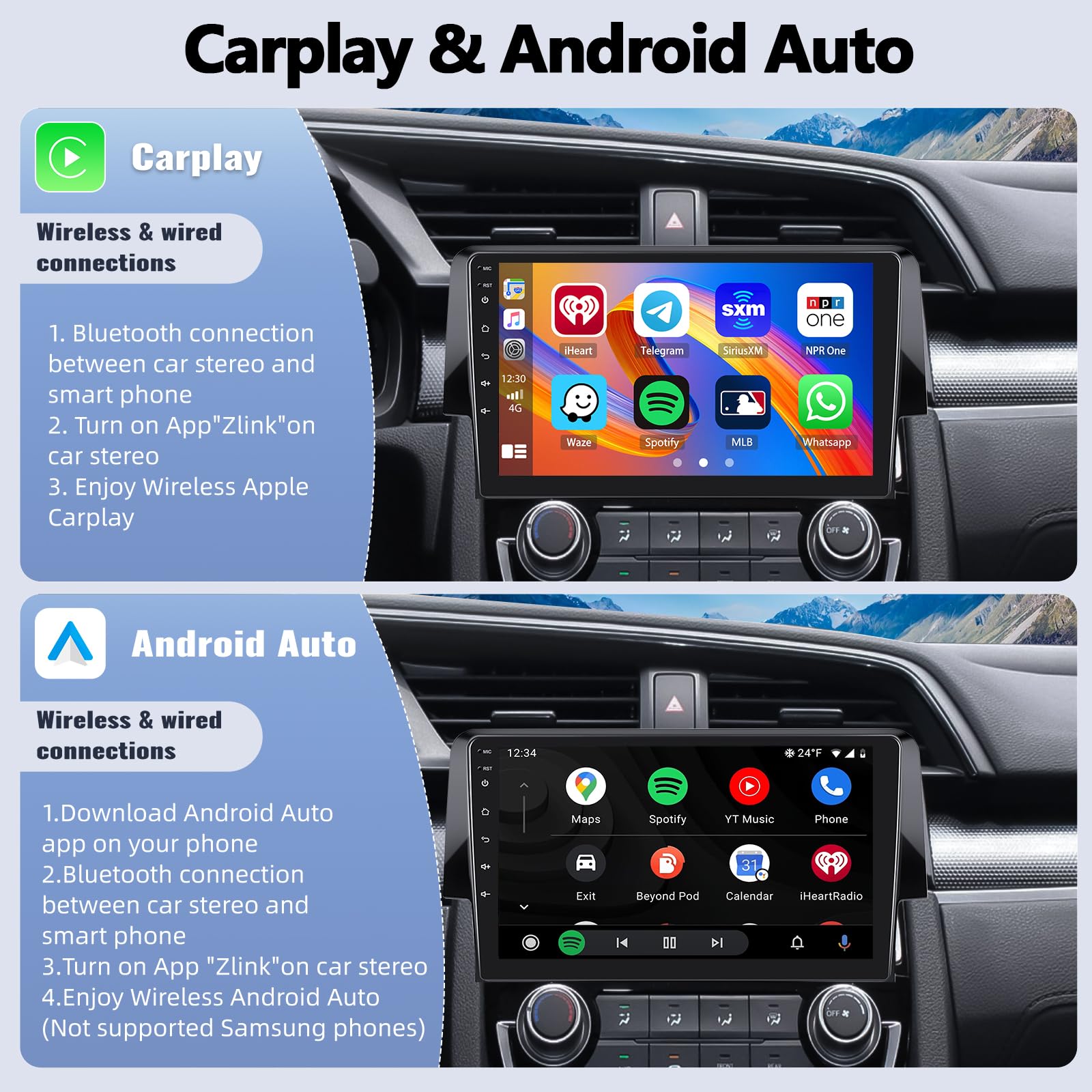 Sixwin Update Android Car Stereo For Honda Civic 2016 2020 With Wireless Apple Carplay Android Auto Mirror Link 26Ui Bluetooth 9