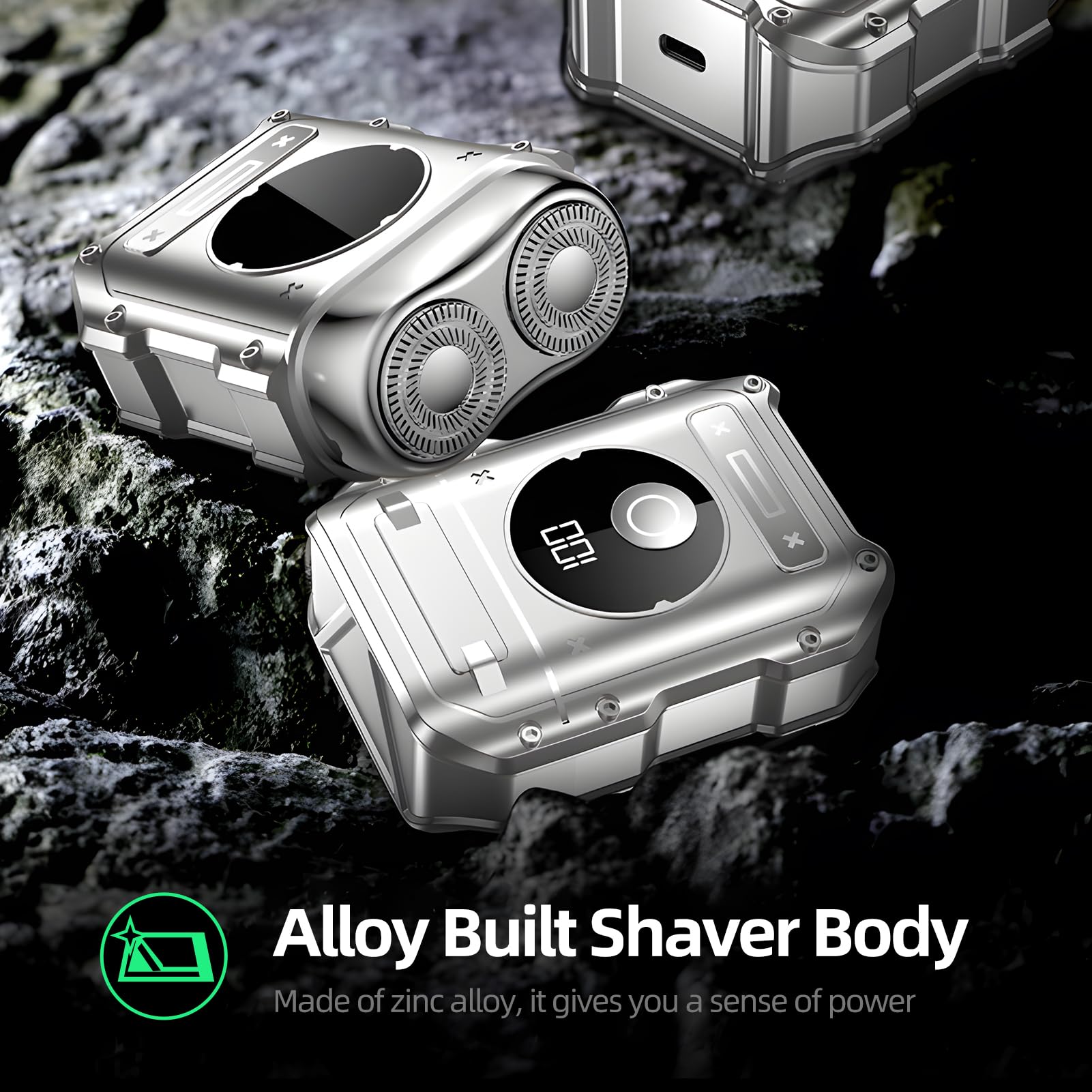 Electric Razor For Men, All Metal Body, Magnetic Shaving Head, Powerful Motors, Sharp Blades, Full Body Washing, Type C Quick Ch