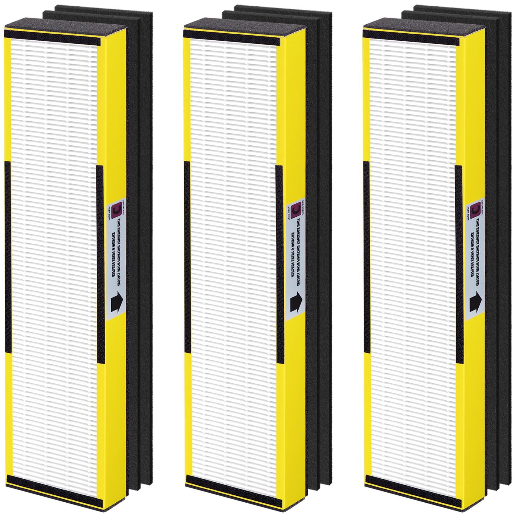 3 Pack FLT5000 True Hepa Replacement Filter C for G-Guardian Purifiers: AC5000, AC5000E, AC5250PT, AC5350B, AC5350BCA, AC5350W, 