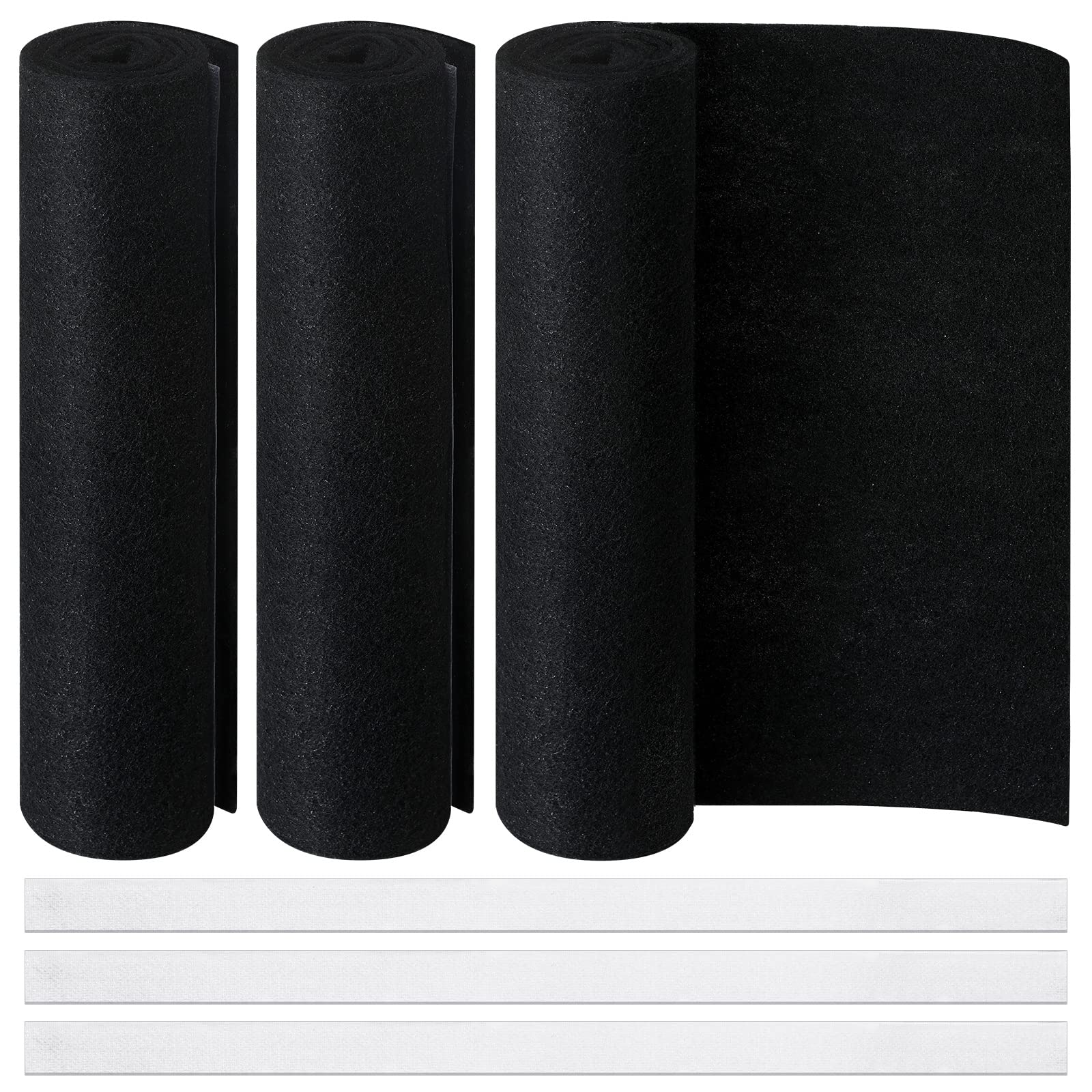 3 Pack Cut to Fit Carbon Pad Pre Filter Roll 16 x 48 with 3 Roll 126 Tape for Air Purifiers Furnace Filters and AirConditi