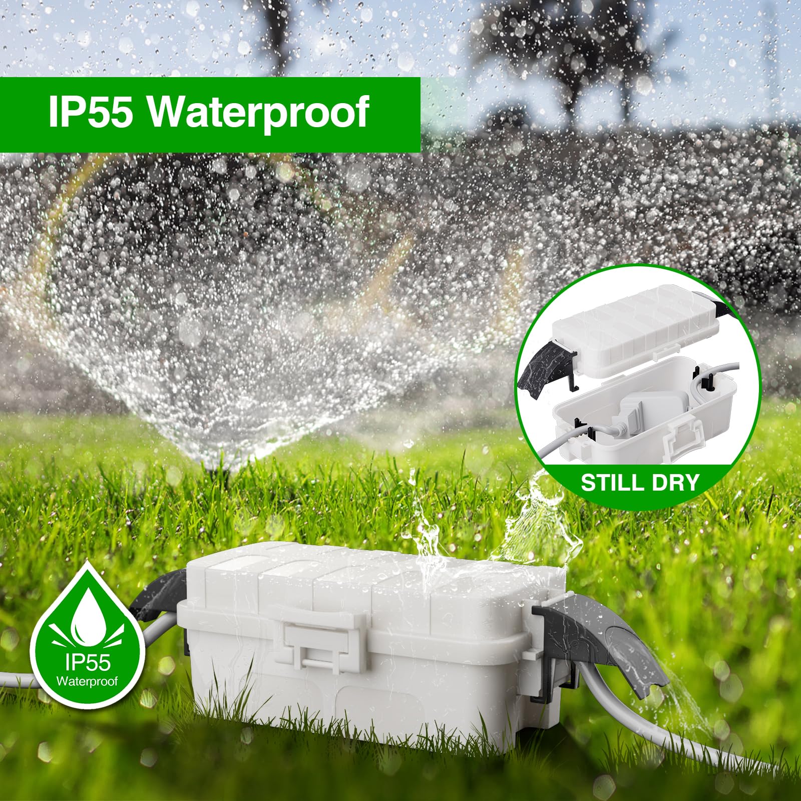 [2 Pack] Flemoon Outdoor Electrical Box Waterproof W/Detachable Shield Covers, Ip55 Waterproof Extension Cord Cover For Plug, Ou