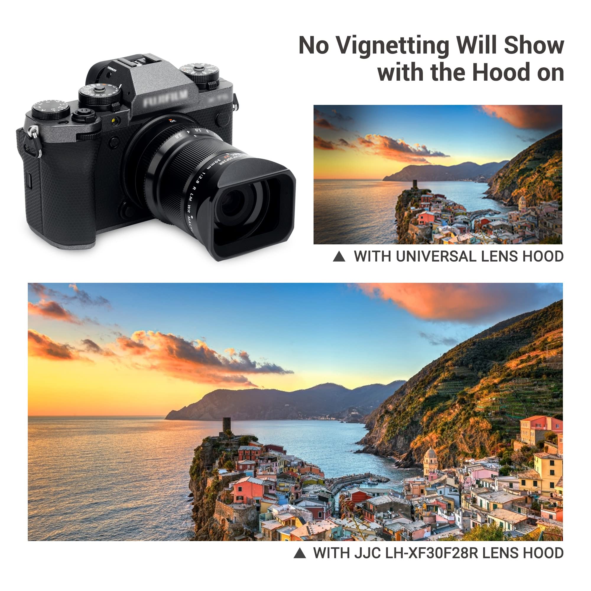 Jjc Square Metal Bayonet Lens Hood Shade For Fuji Fujifilm Xf 30Mm F/2.8 R Lm Wr Macro Lens, Xf30Mm F2.8 Lens Hood On X T5 Xt5 X