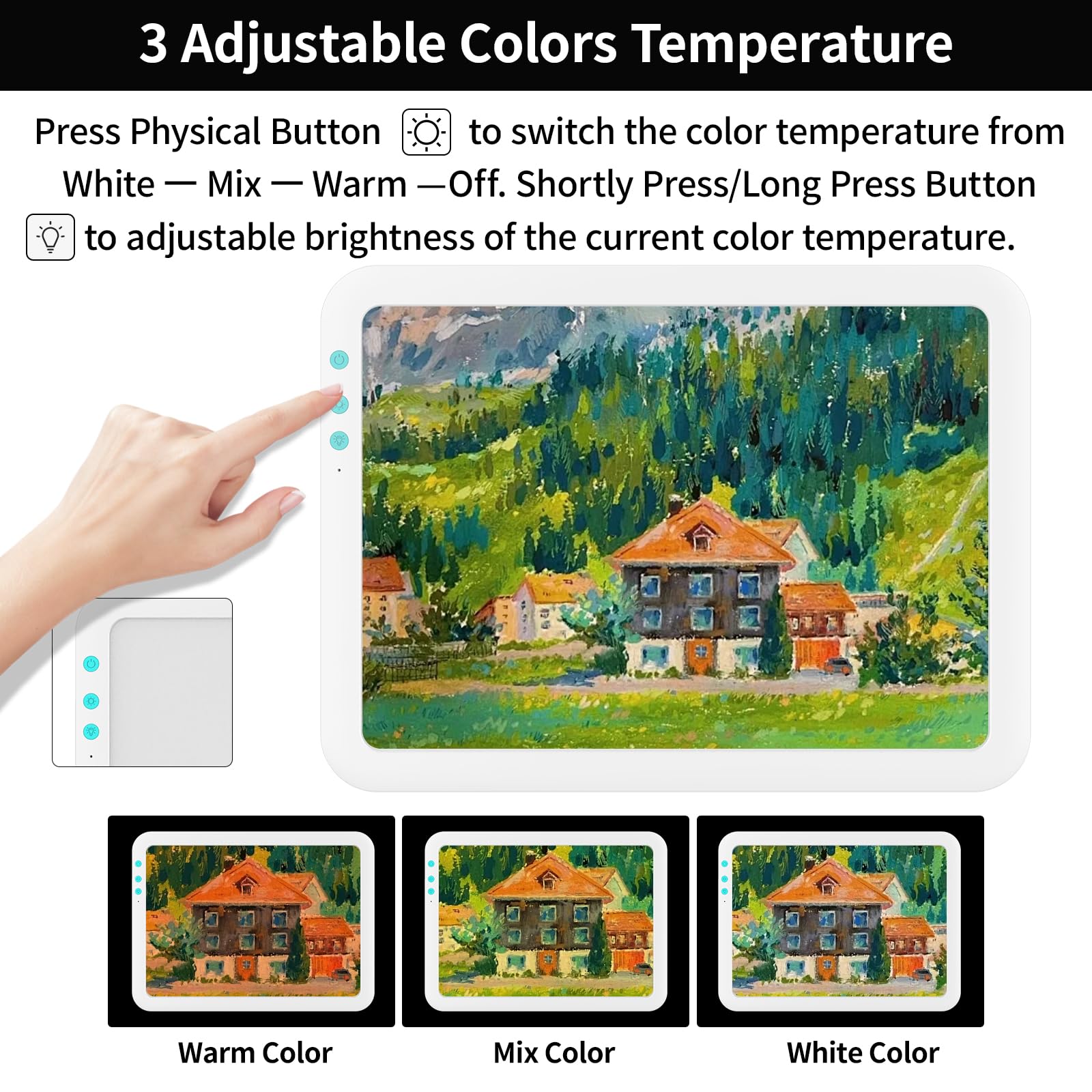 Toheto A3 Rechargeable Led Super Bright Light Pad With Carry Bag For Cricut Weeding Vinyl Tool, Portable Wireless 3500Mah Batter