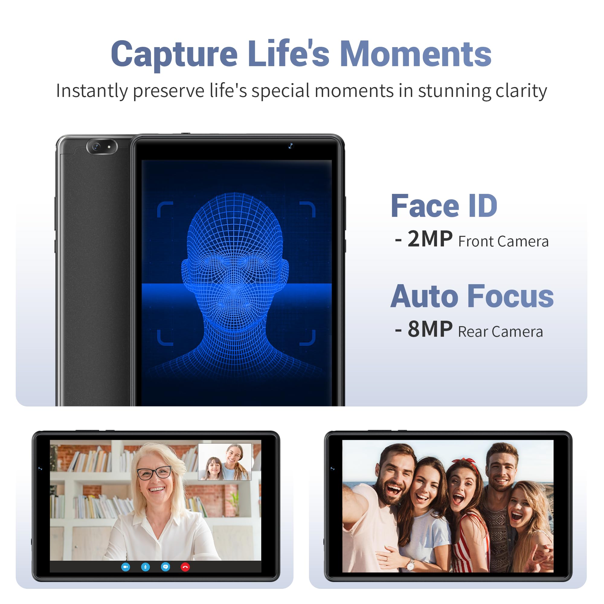 Tablet 8 Inch, Android 14 Tablet With Gps Built In,12Gb Ram 64Gb Rom (1Tb Expand), 8Mp Camera, 2.0Ghz Processor, 2.4Ghz&5Ghz Wi