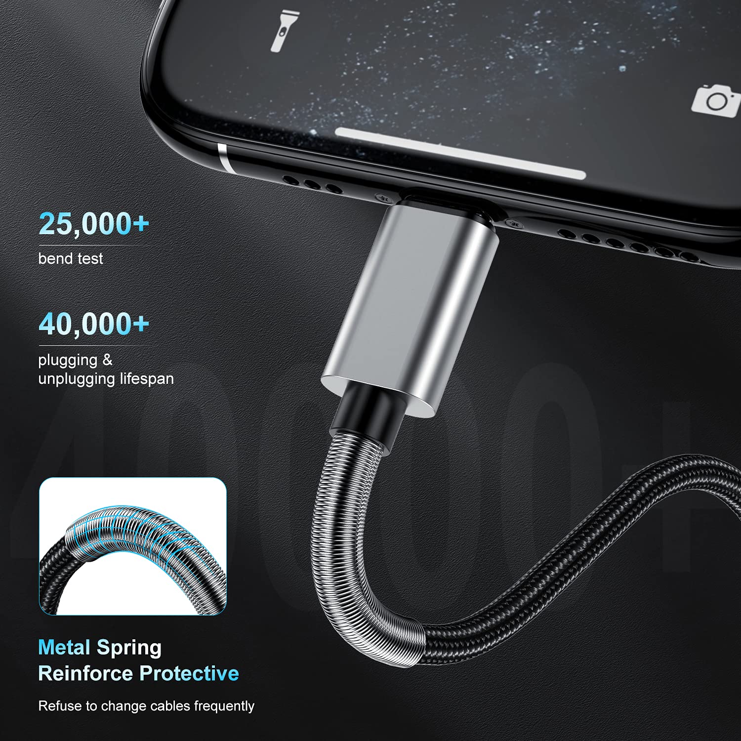 2Pack 10Ft Iphone Charger Cable, [ Apple Mfi Certified ] Long Lightning Cable 10 Foot, High Fast 10 Feet Apple Charging Cable Cord For Apple Iphone14 Pro Max/13 Mini/12/11/Xs/Xr/8