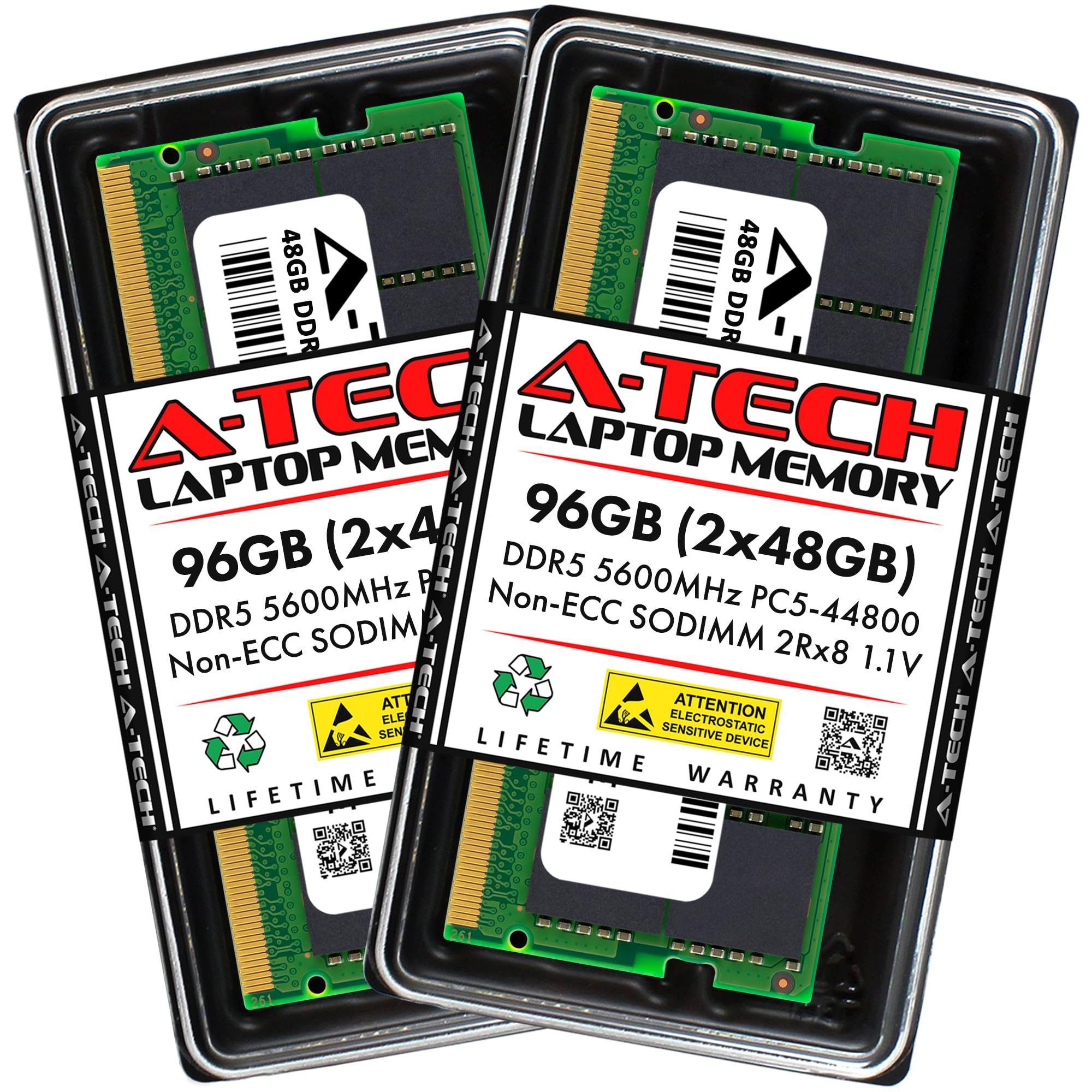 A Tech 96Gb Kit (2X48Gb) Ddr5 5600Mhz Pc5 44800 Cl46 Sodimm 2Rx8 1.1V Non Ecc Unbuffered So Dimm 262 Pin Laptop Ram Memory Upgra