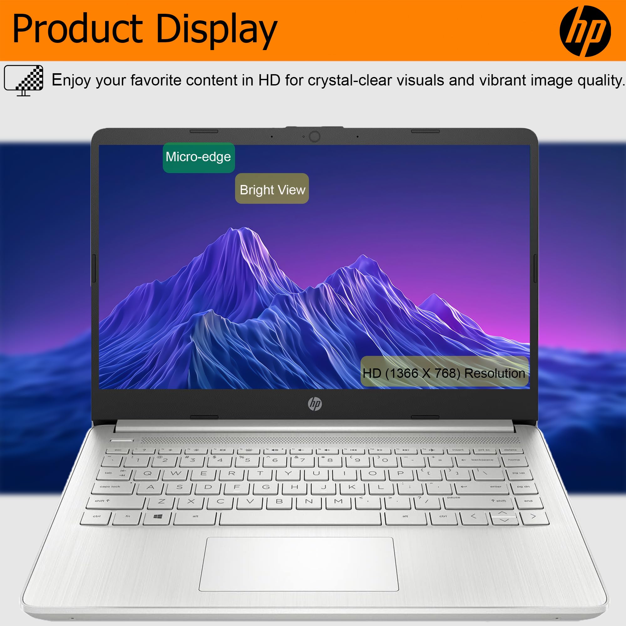 Hp Ultralight 14 Inch Laptop With 1-Year Microsoft 365 And Free Wireless Earbuds, 32Gb Ram, 64Gb Storage With 128Gb External Dri